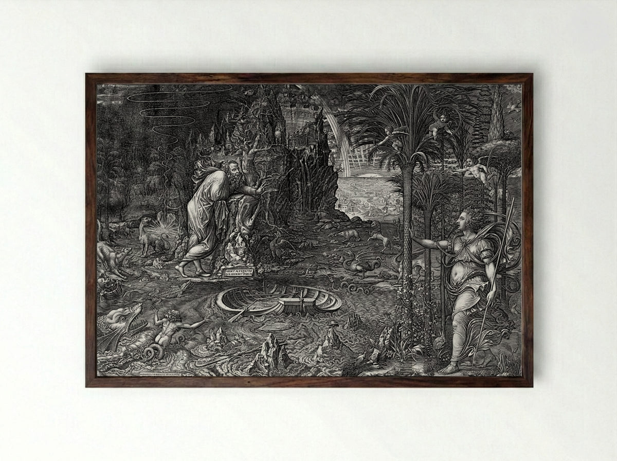 The Dream of Raphael - Giorgio Ghisi - Framed Print Dark Wood