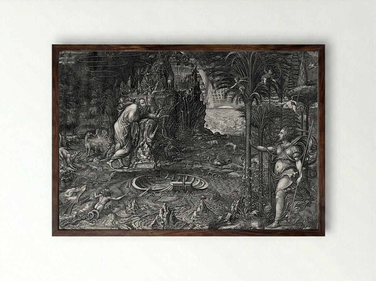 The Dream of Raphael - Giorgio Ghisi - Framed Print Dark Wood