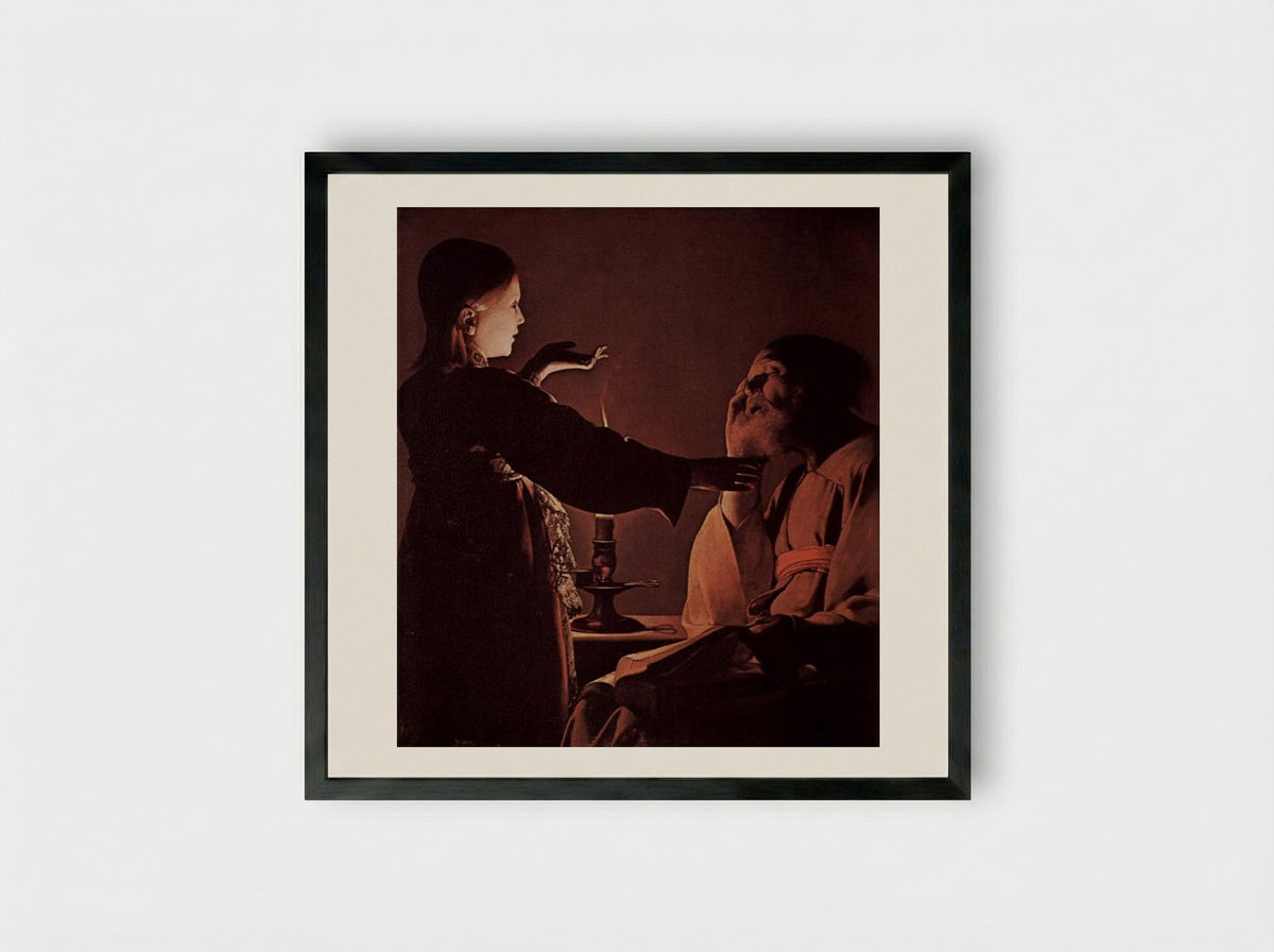 The Dream of Saint Joseph - Georges de la Tour - Framed Print Black