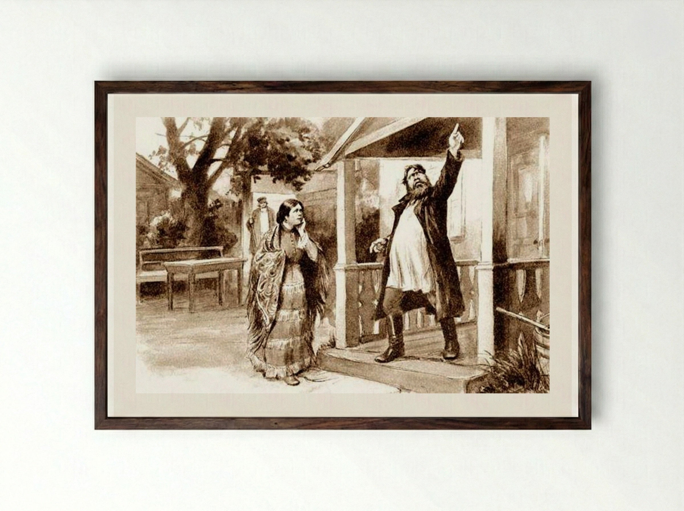 The Drunkard - Ivan Vladimirov - Framed Print Dark Wood