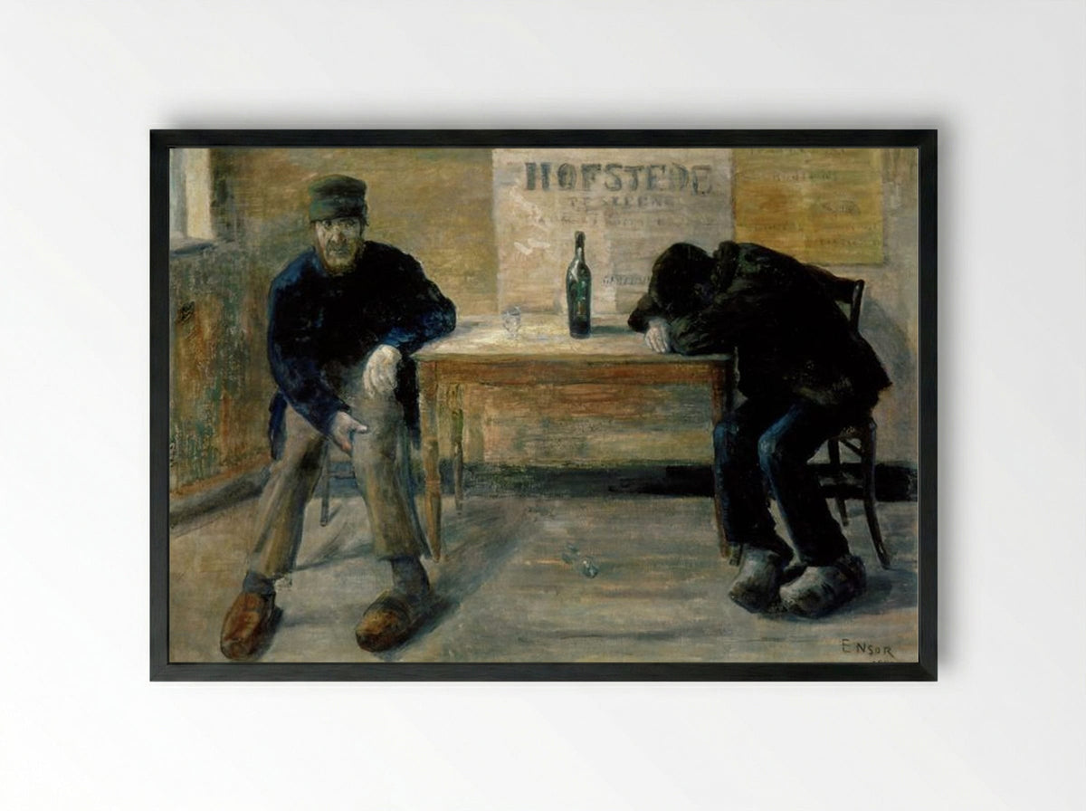 The Drunkards - James Ensor - Framed Print Black