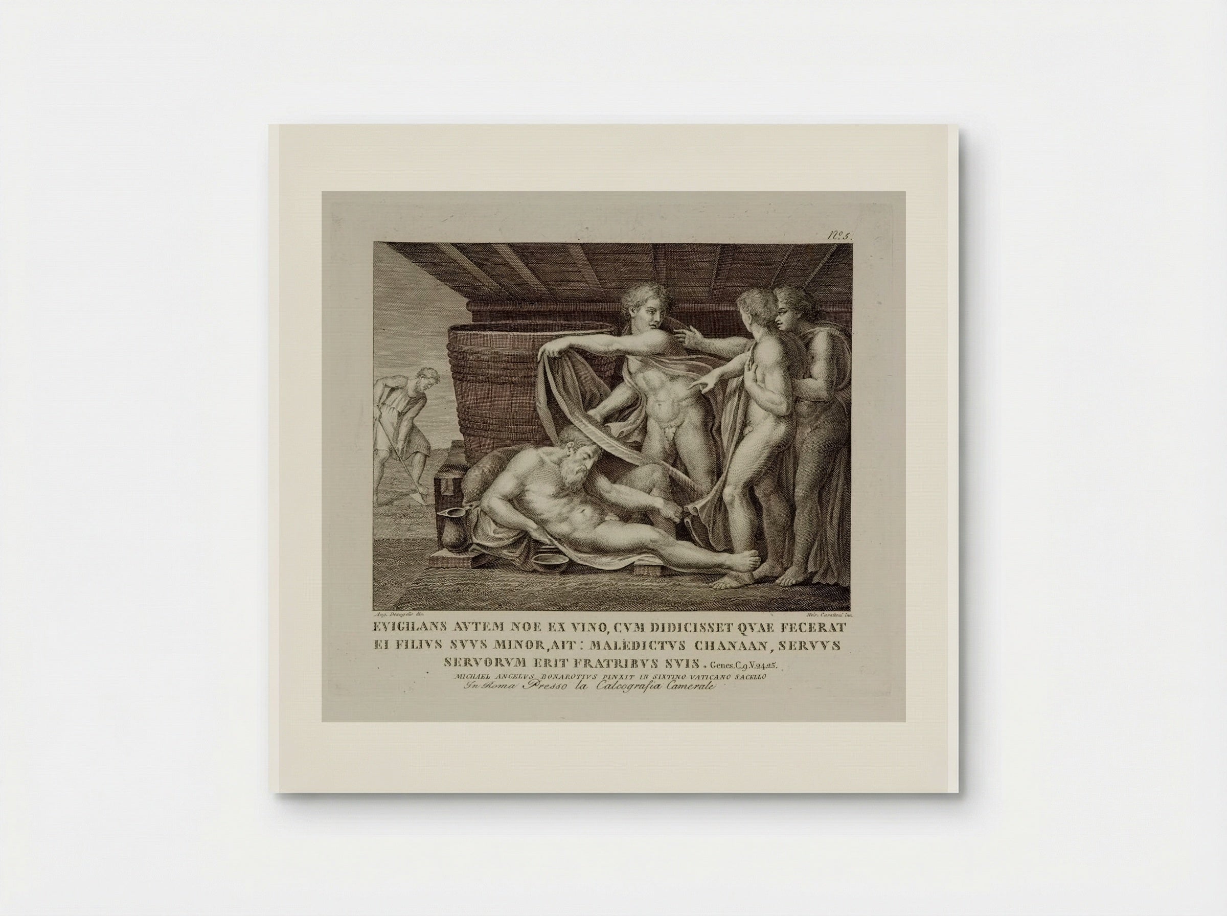 The Drunkenness of Noah - Domenico Cunego - Poster