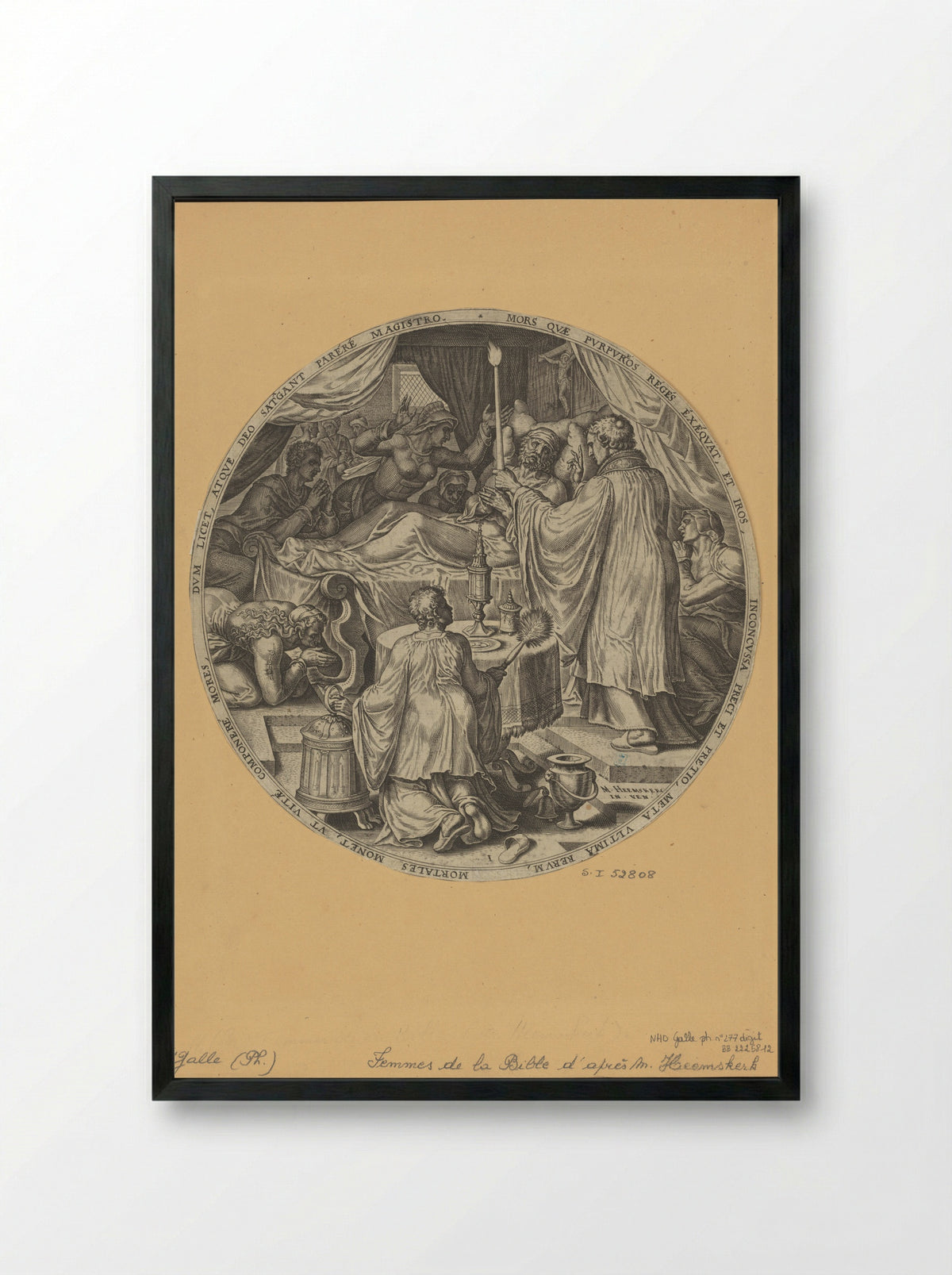 The Dying Hour - Philips Galle - Framed Print Black