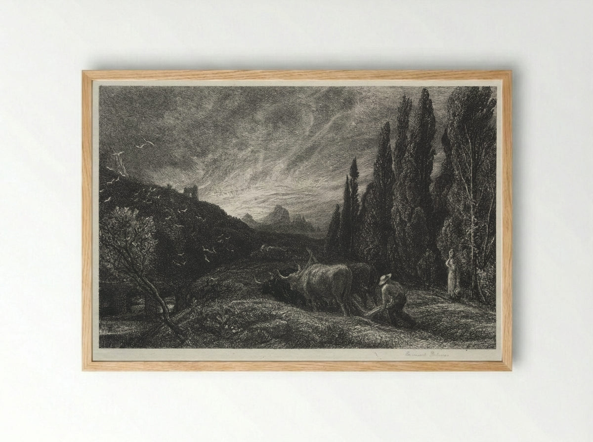 The Early Ploughman - Samuel Palmer - Framed Print Wood