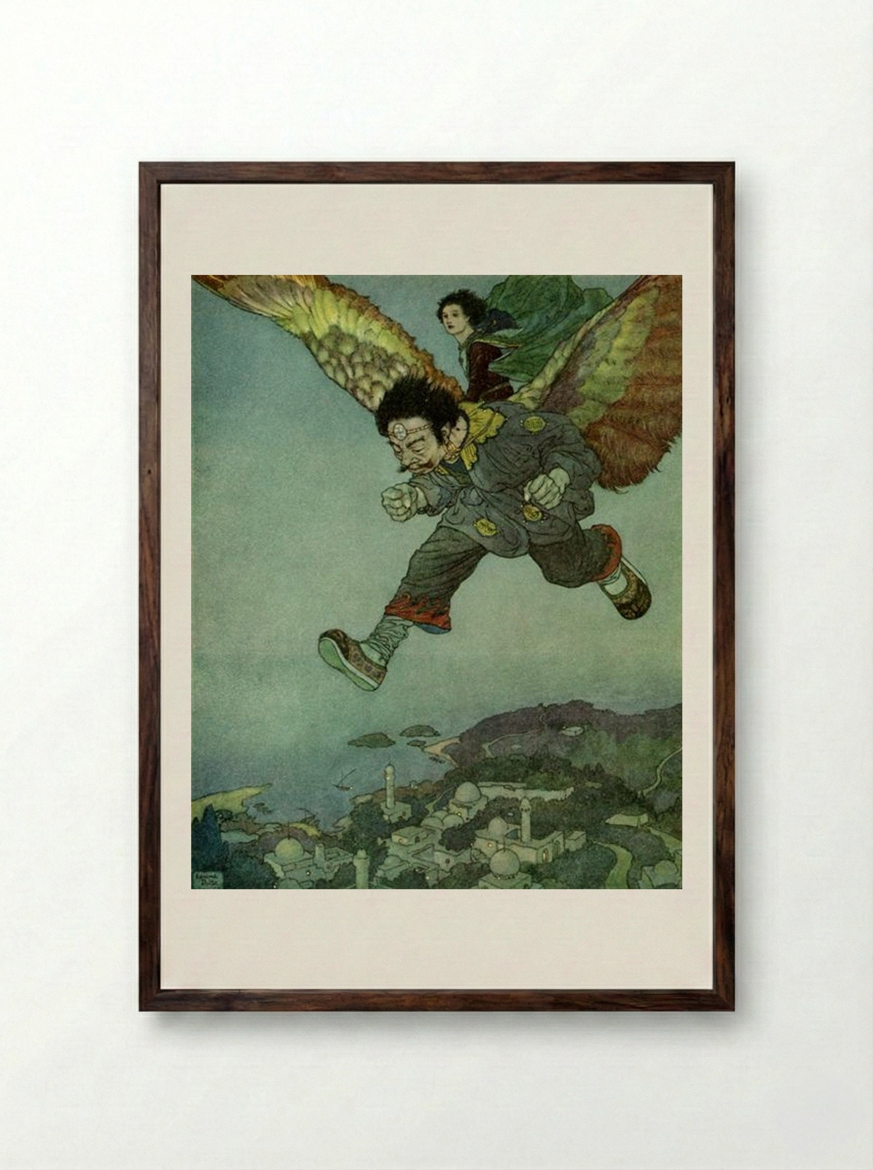 The Eastwind flew faster still - Edmund Dulac - Framed Print Dark Wood