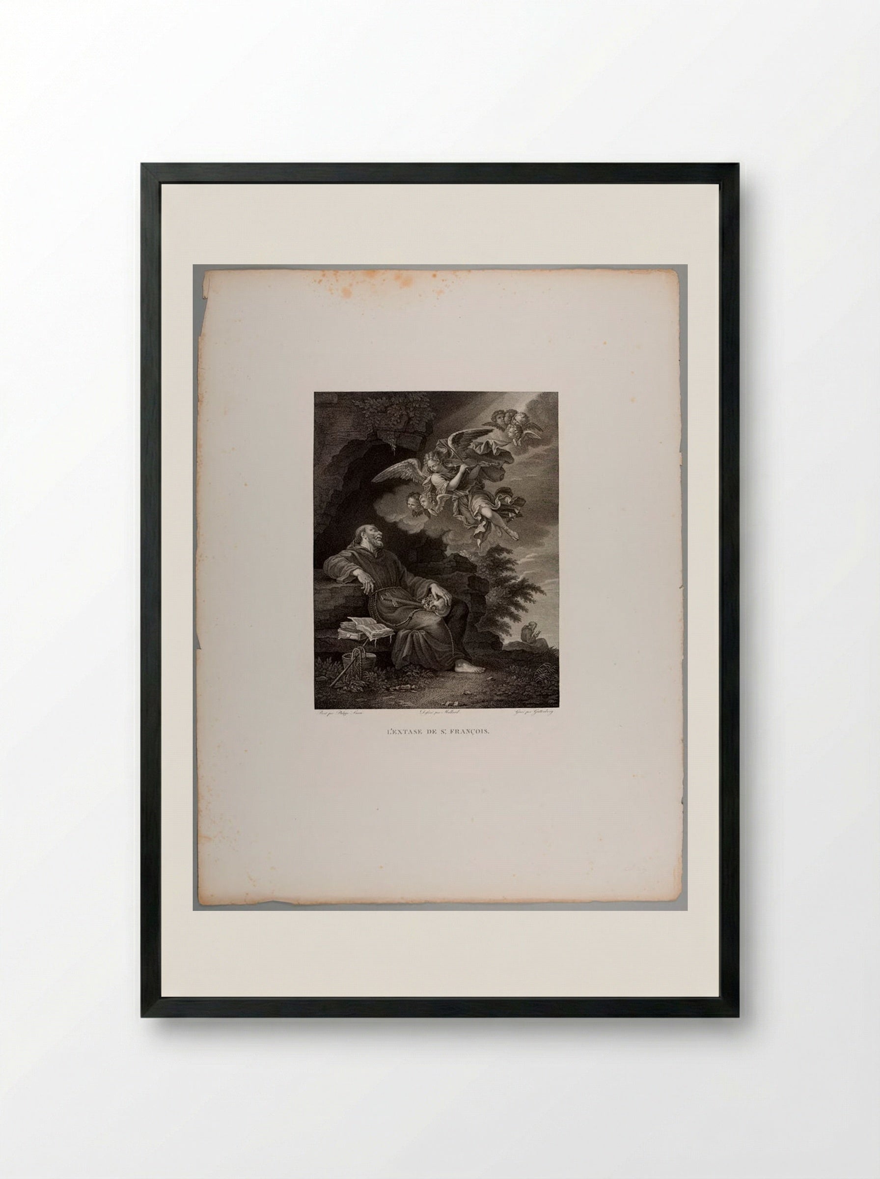 The Ecstasy of Saint Francis - Heinrich Guttenberg - Framed Print Black
