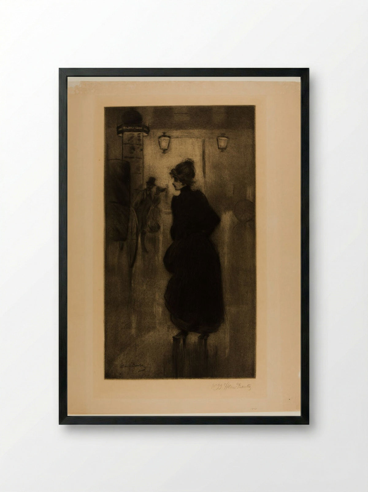 The Effect of Night in Paris - Henri Boutet - Framed Print Black