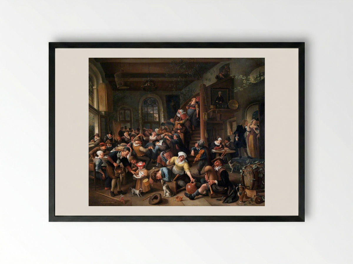 The Egg Dance - Jan Steen - Framed Print Black