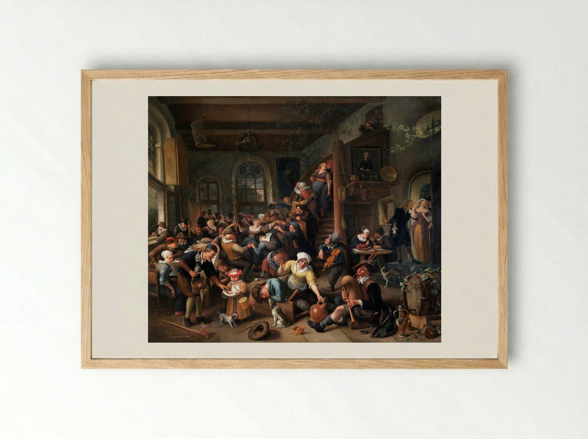 The Egg Dance - Jan Steen - Framed Print Wood