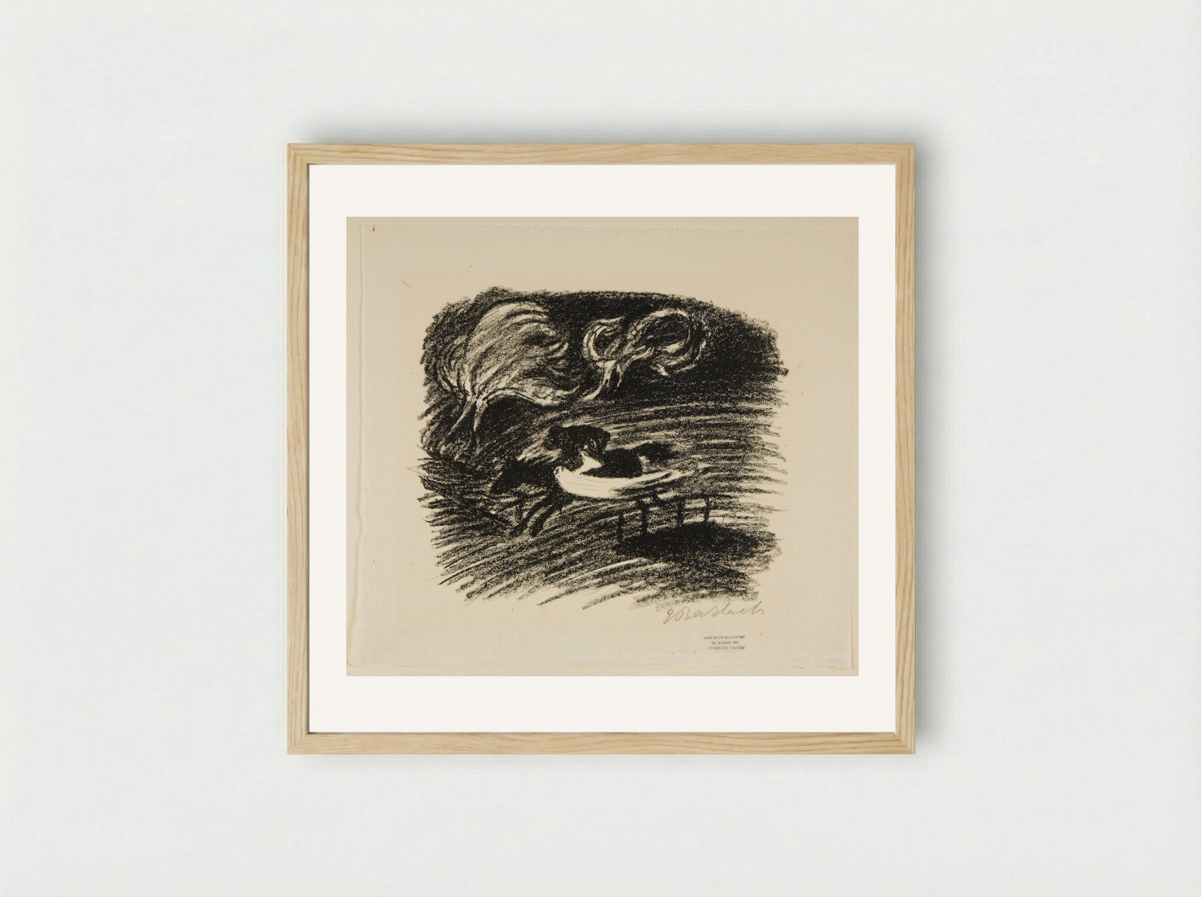 The Elfin King 2 (Father and son gallop furiously away) - Ernst Barlach - Framed Print Wood