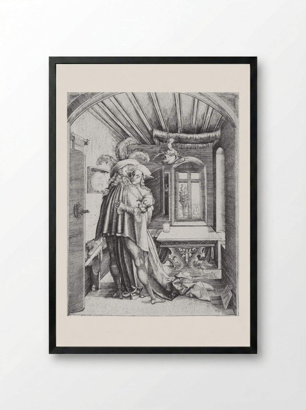 The Embrace - Master M. Z. - Framed Print Black