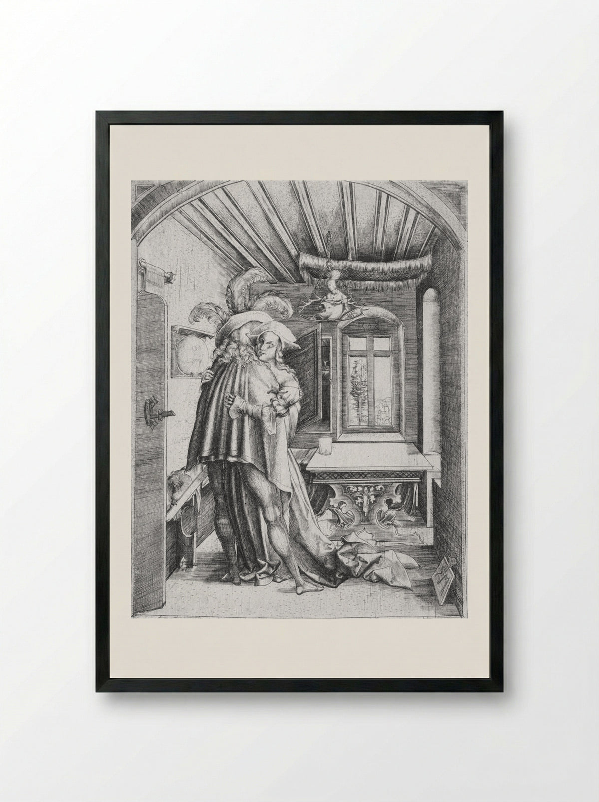 The Embrace - Master M. Z. - Framed Print Black