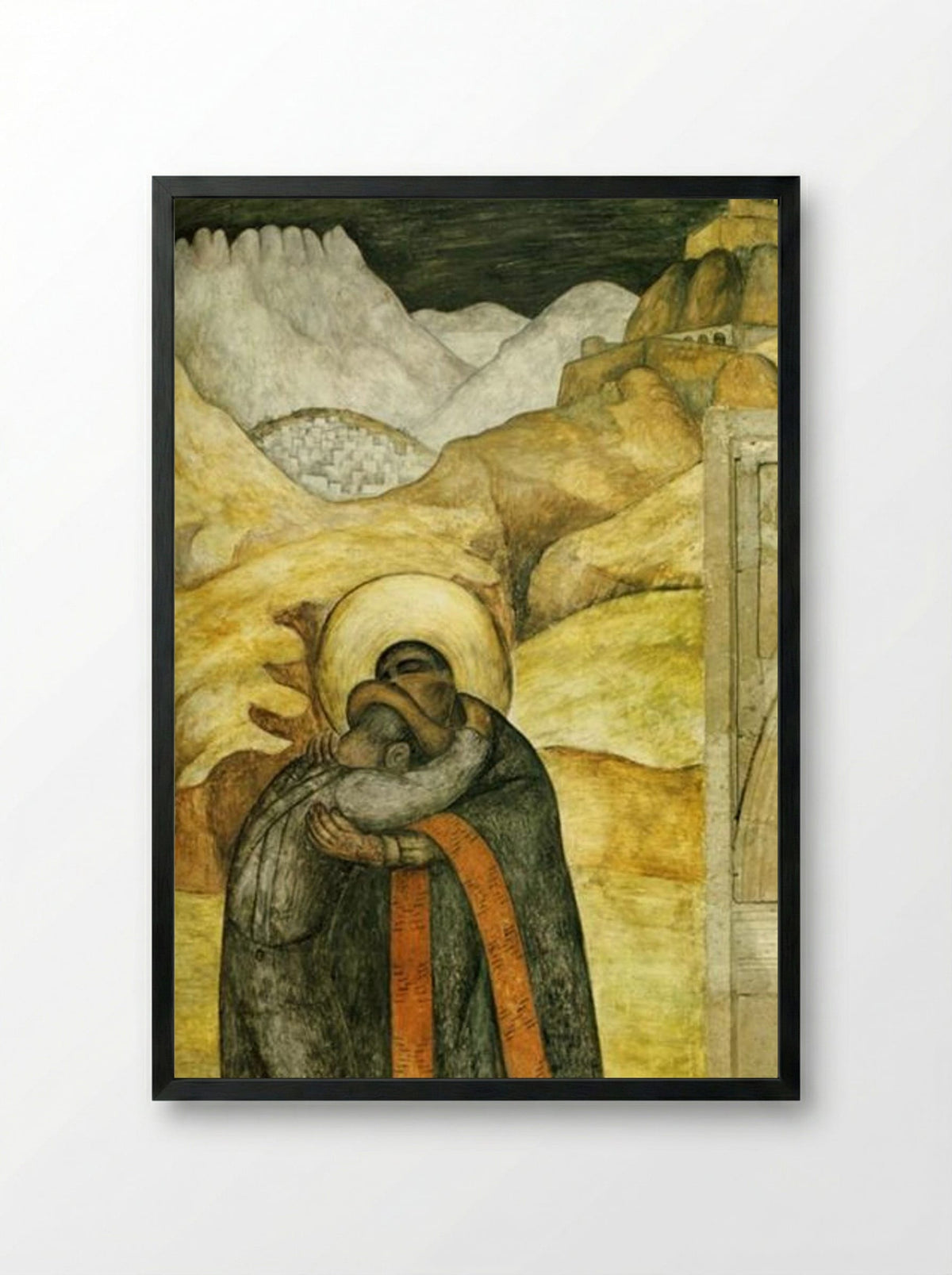 The Embrace - Diego Rivera - Framed Print Black
