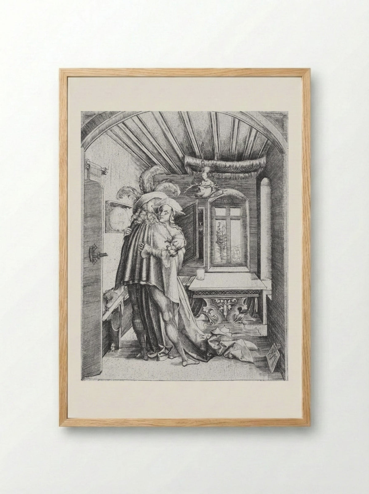 The Embrace - Master M. Z. - Framed Print Wood