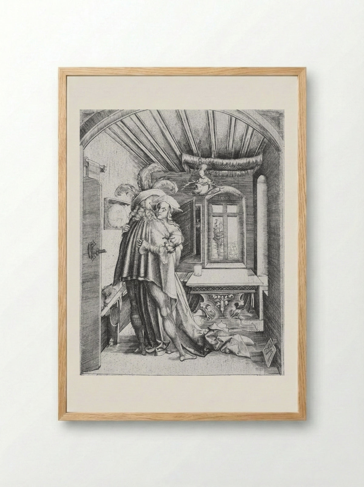 The Embrace - Master M. Z. - Framed Print Wood
