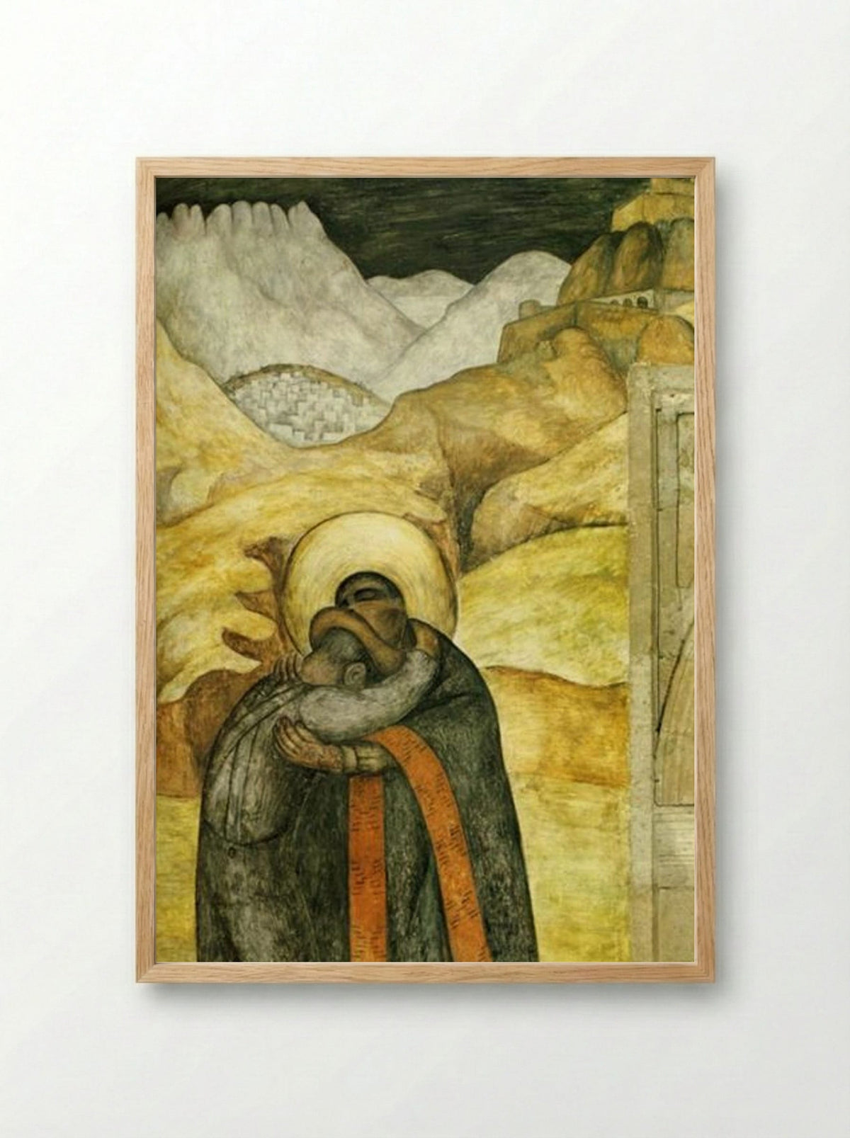 The Embrace - Diego Rivera - Framed Print Wood