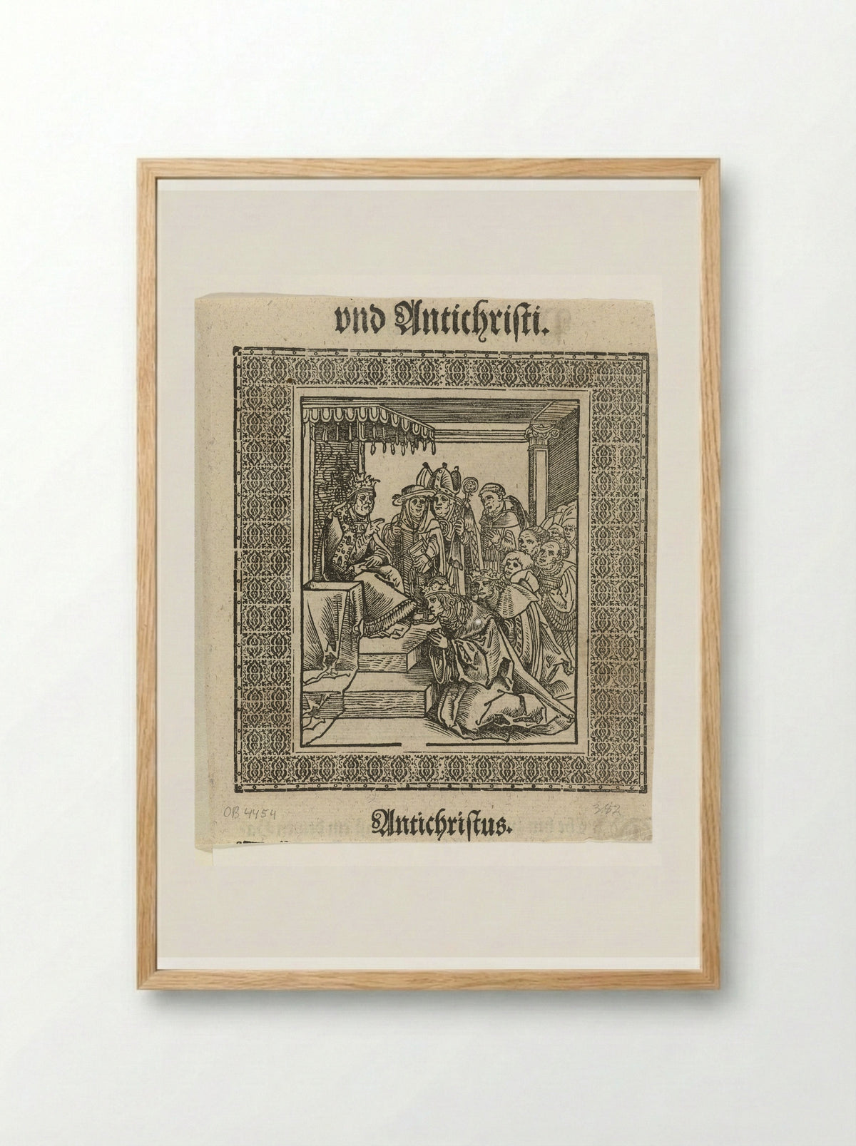 The Emperor Kissing the Feet of the Pope - Lucas Cranach the Elder - Framed Print Wood