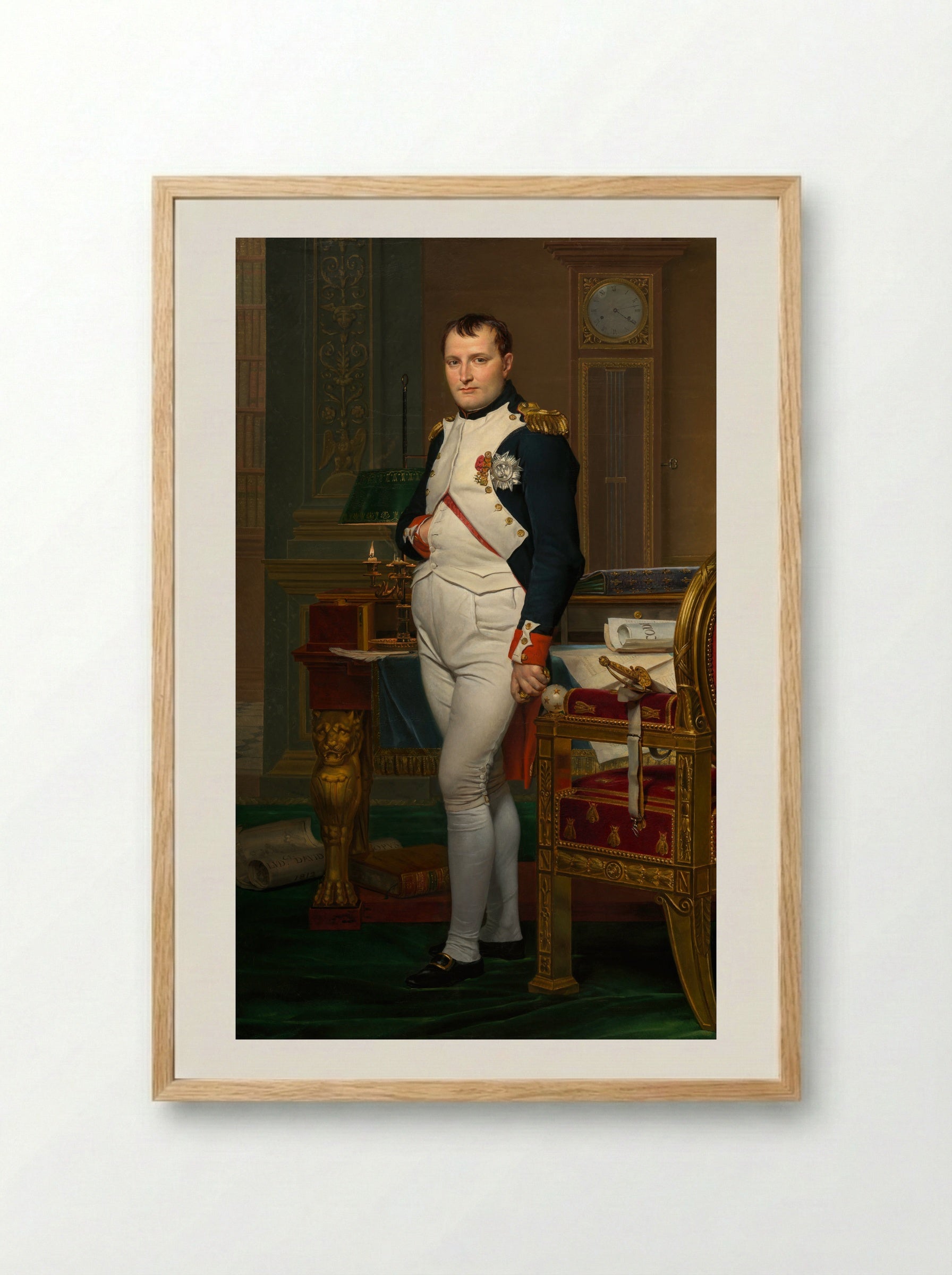 The Emperor Napoleon in His Study at the Tuileries - Jacques-Louis David - Framed Print Wood