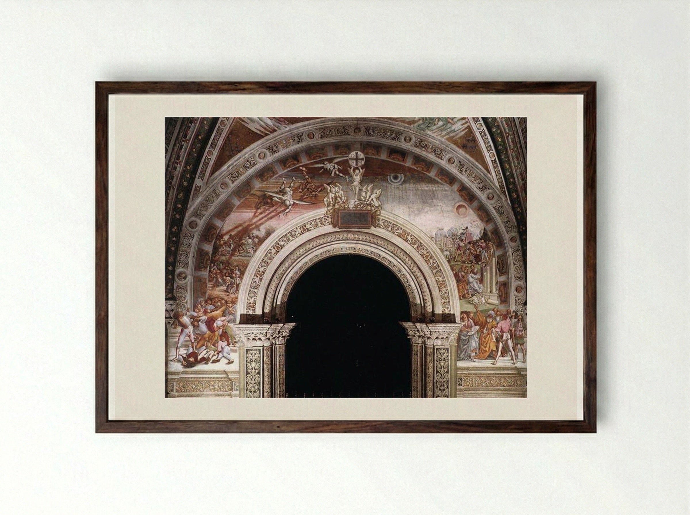 The End of the World - Luca Signorelli - Framed Print Dark Wood