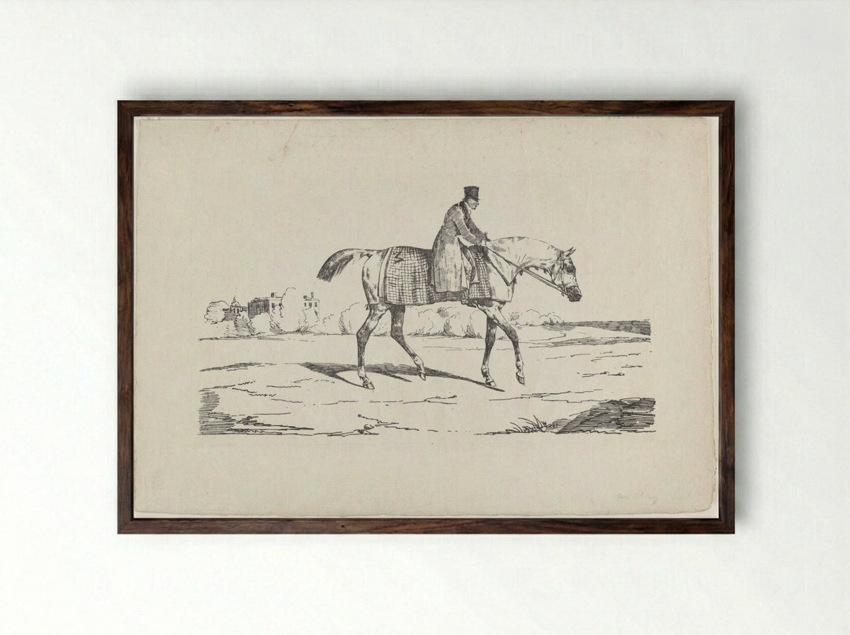 The English Jockey - Théodore Géricault - Framed Print Dark Wood