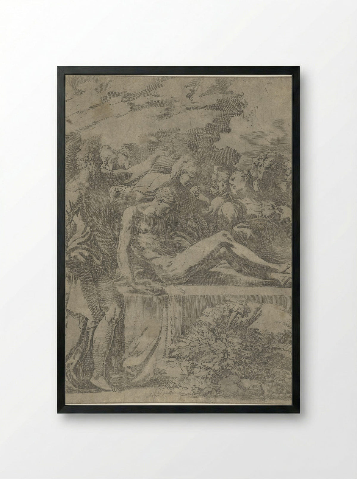 The Entombment of Christ - Parmigianino - Framed Print Black