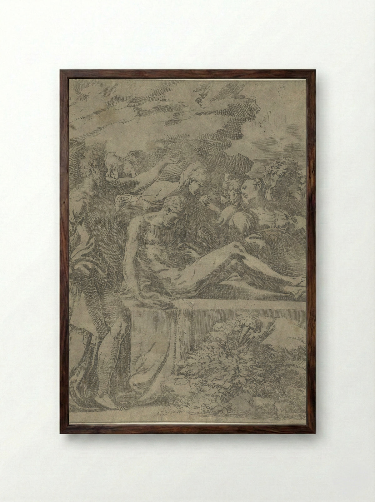 The Entombment of Christ - Parmigianino - Framed Print Dark Wood