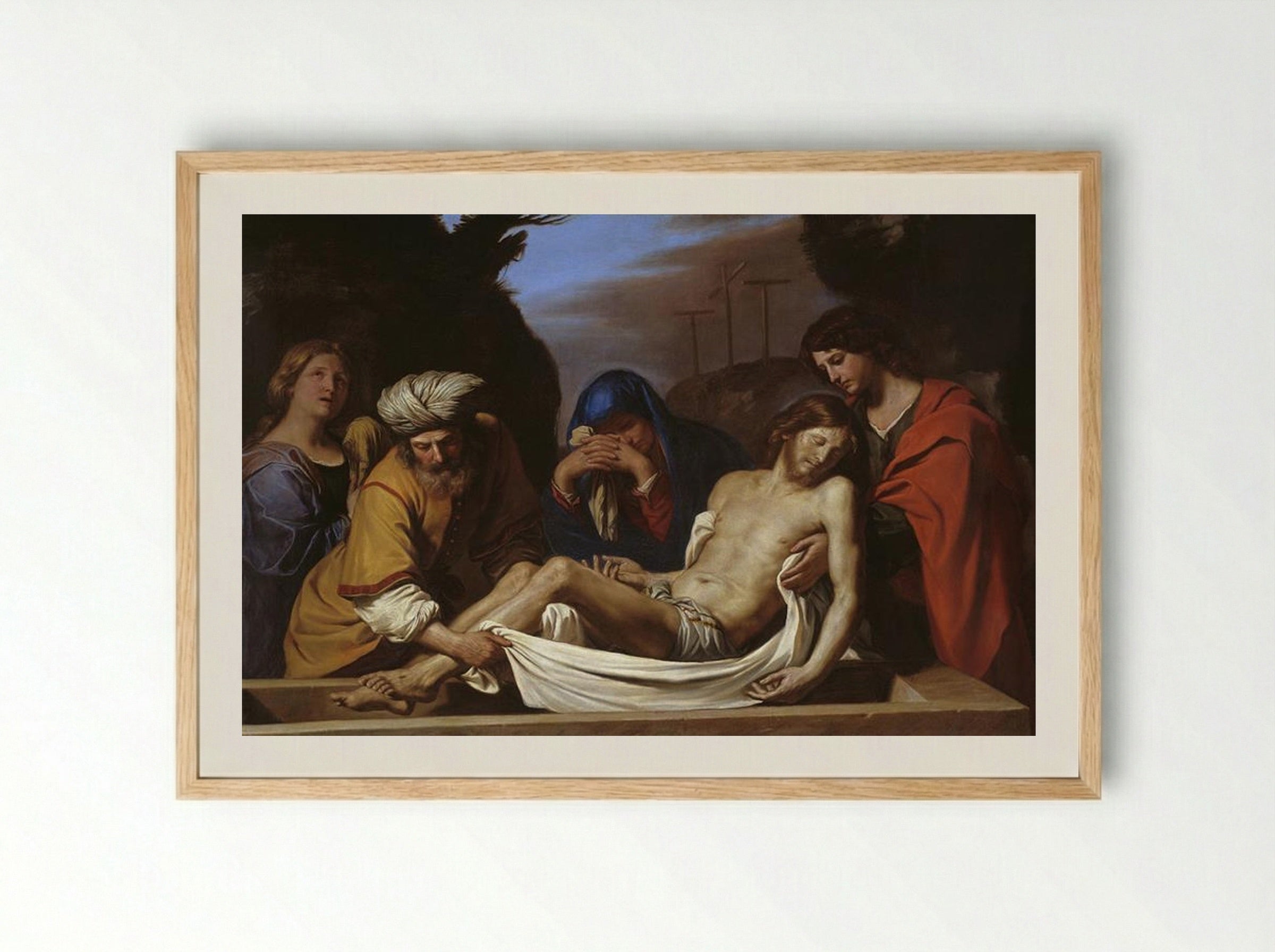 The Entombment of Christ - Guercino - Framed Print Wood