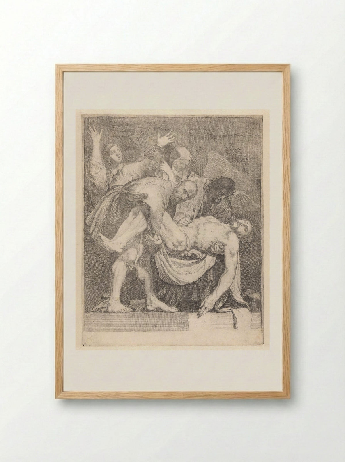The Entombment of Christ - Dirck van Baburen - Framed Print Wood