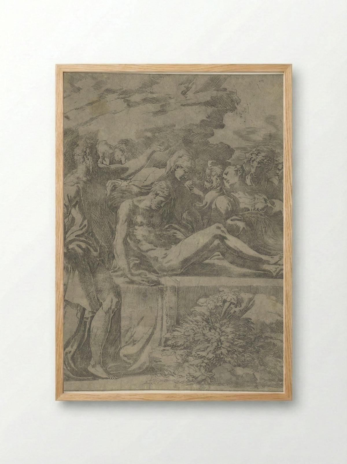 The Entombment of Christ - Parmigianino - Framed Print Wood