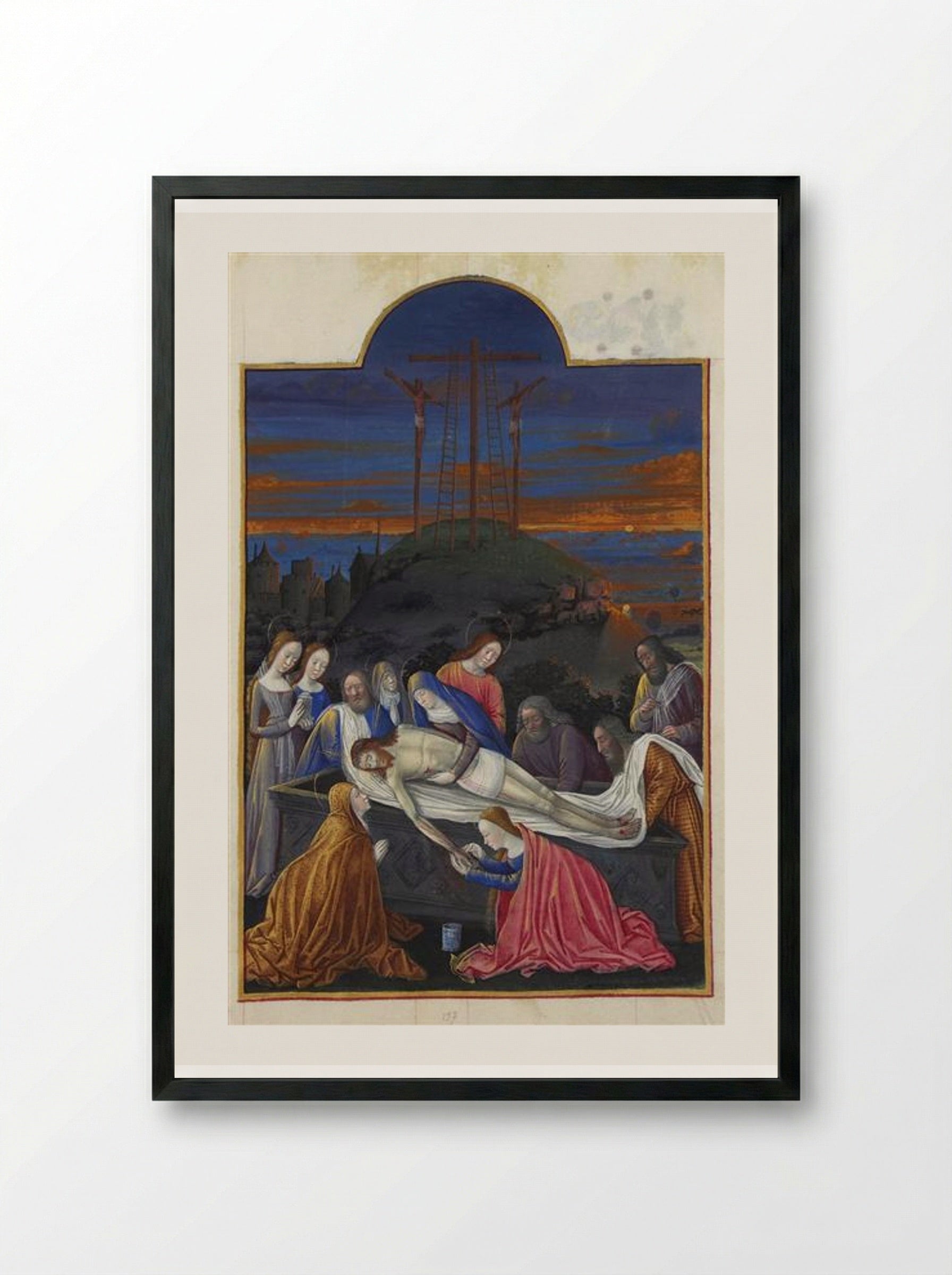 The Entombment - Limbourg brothers - Framed Print Black