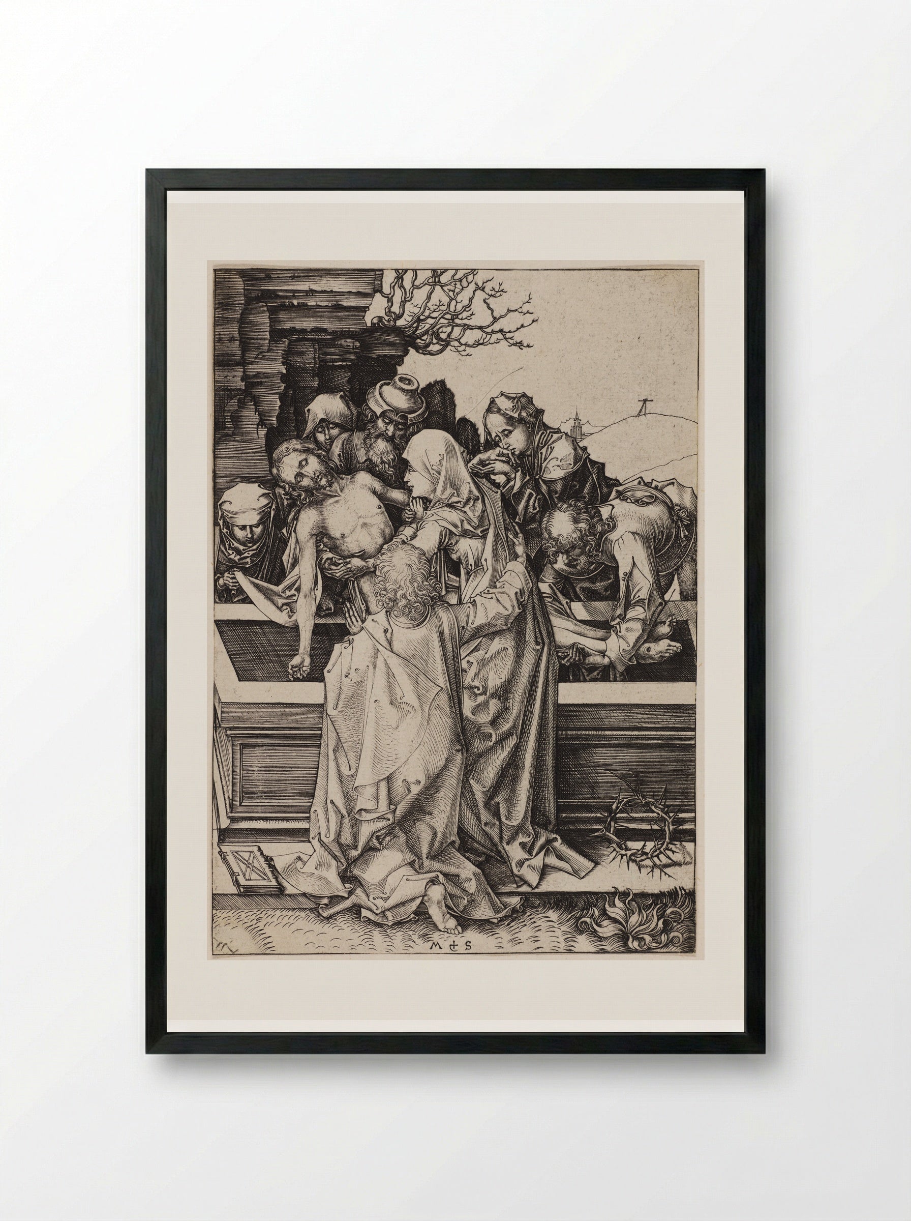 The Entombment - Martin Schongauer - Framed Print Black