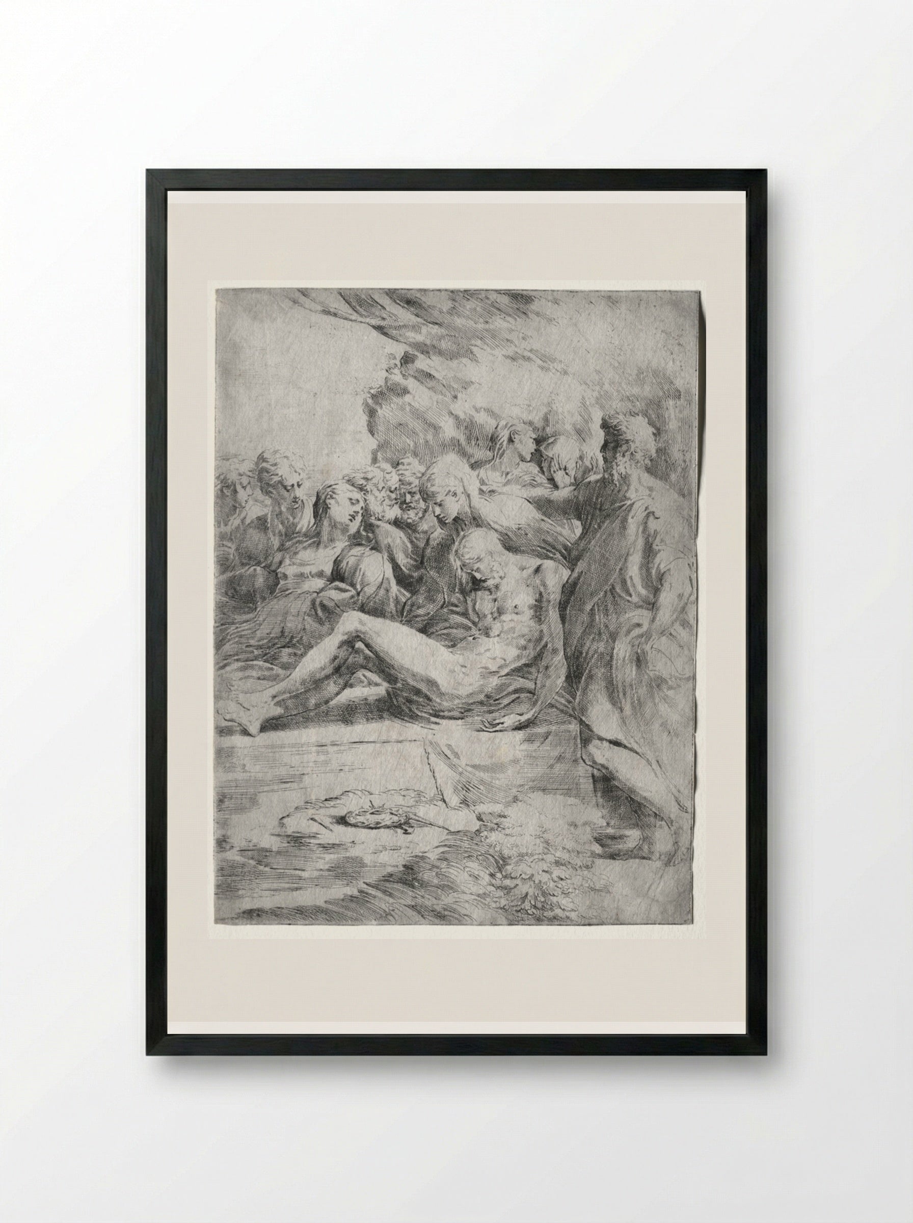 The Entombment - Parmigianino - Framed Print Black
