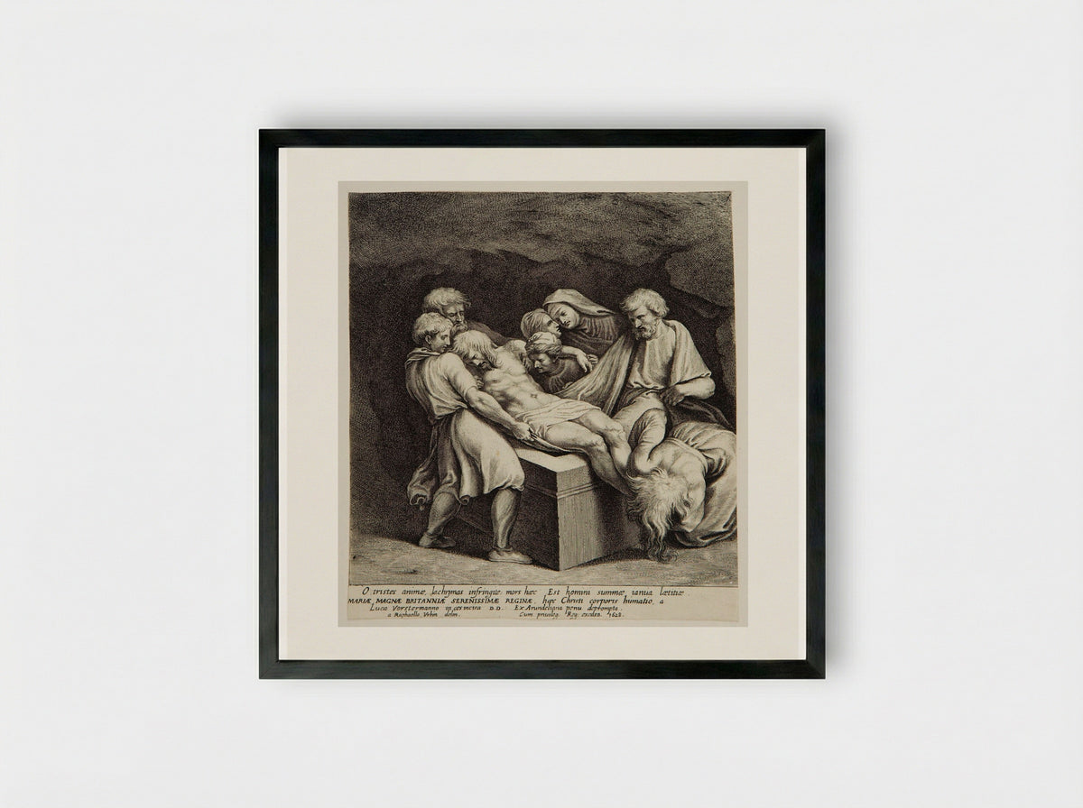 The Entombment - Lucas Vorsterman I - Framed Print Black