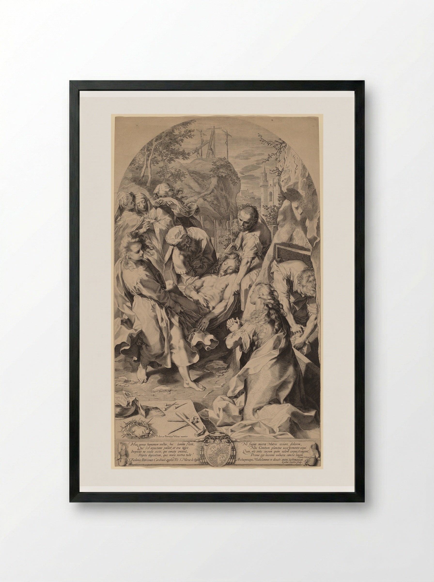 The Entombment - Aegidius Sadeler II - Framed Print Black