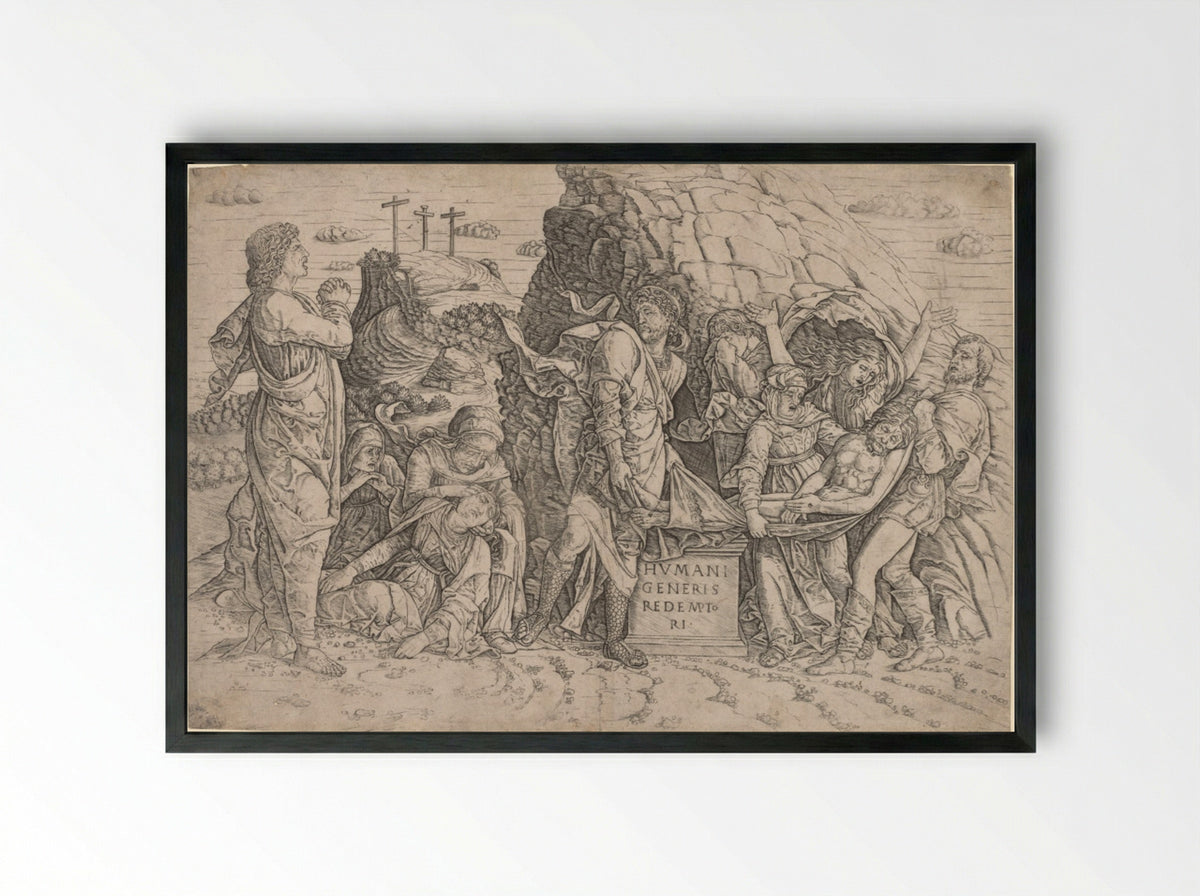 The Entombment - Giovanni Antonio da Brescia - Framed Print Black
