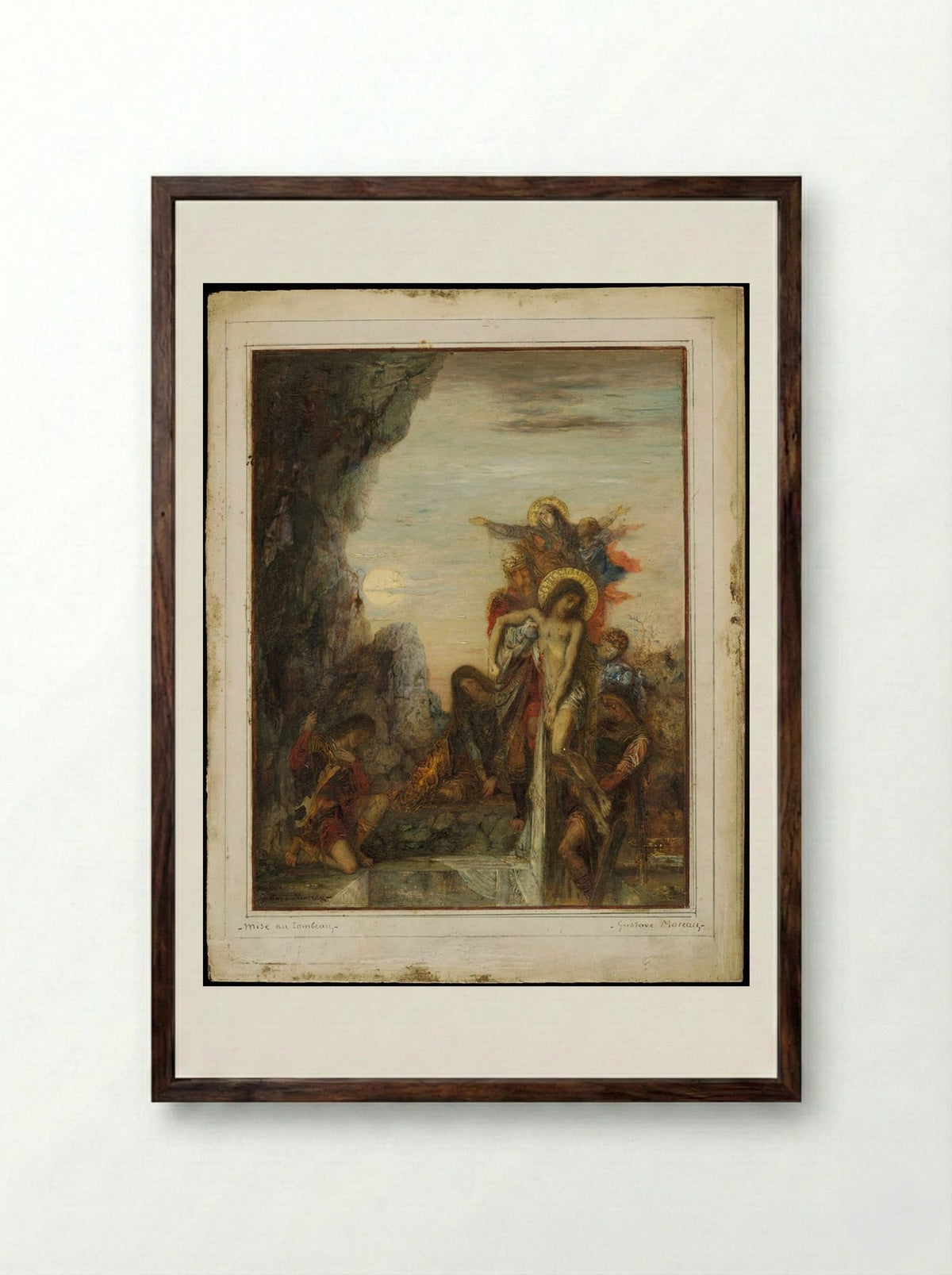 The Entombment - Gustave Moreau - Framed Print Dark Wood