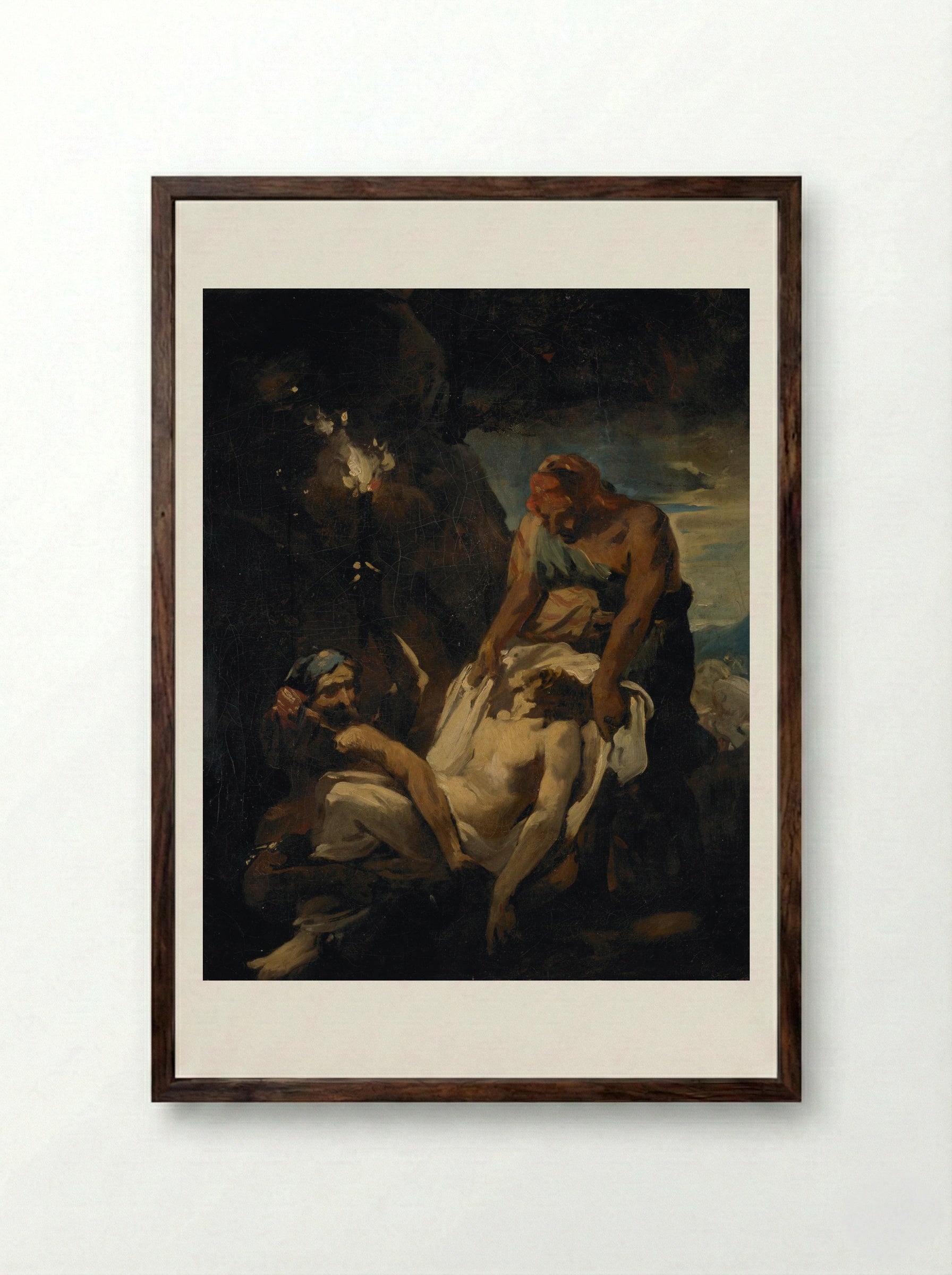 The Entombment - Théodore Géricault - Framed Print Dark Wood