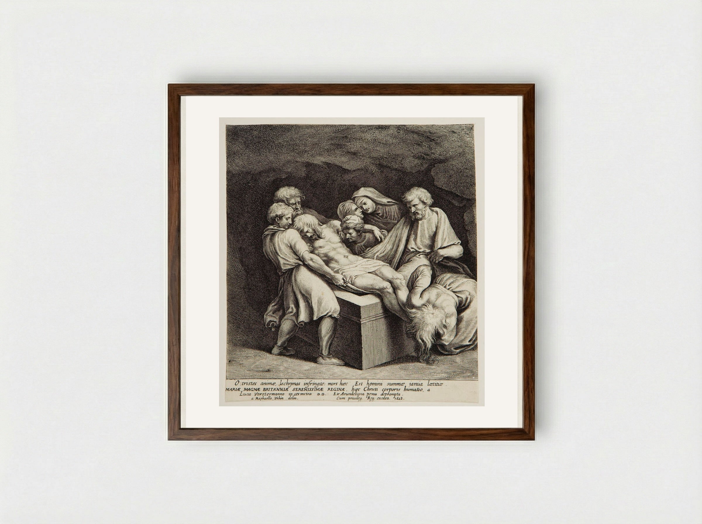 The Entombment - Lucas Vorsterman I - Framed Print Dark Wood