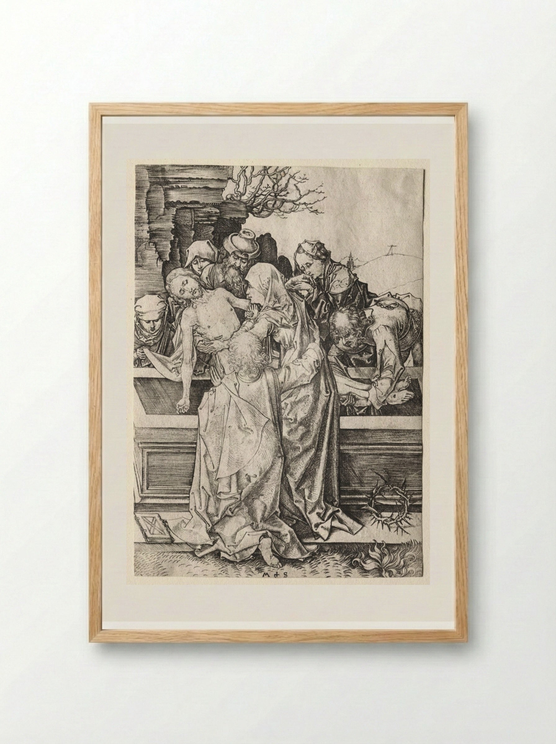 The Entombment - Martin Schongauer - Framed Print Wood
