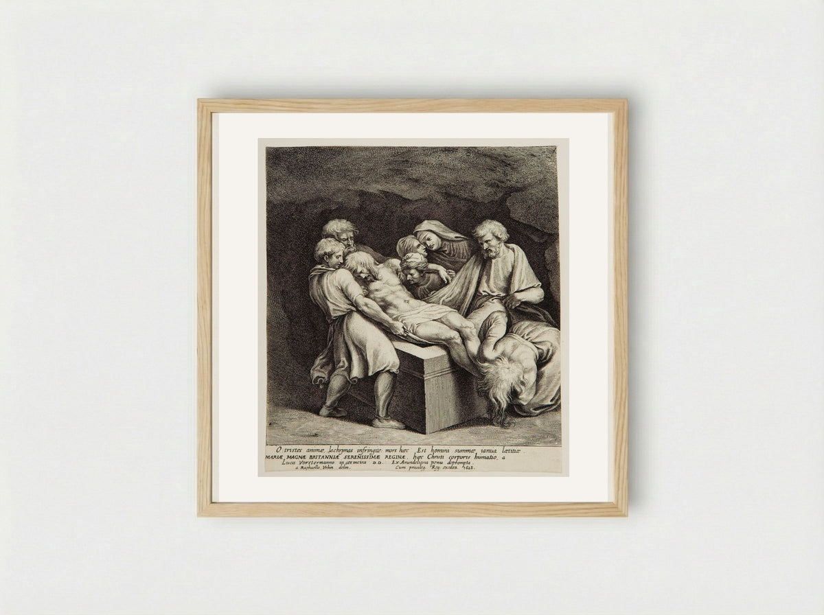 The Entombment - Lucas Vorsterman I - Framed Print Wood