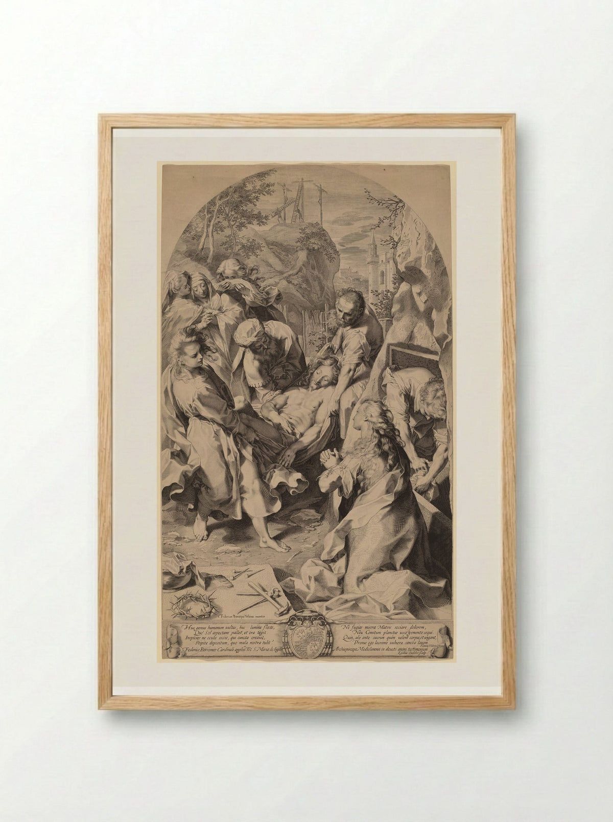 The Entombment - Aegidius Sadeler II - Framed Print Wood