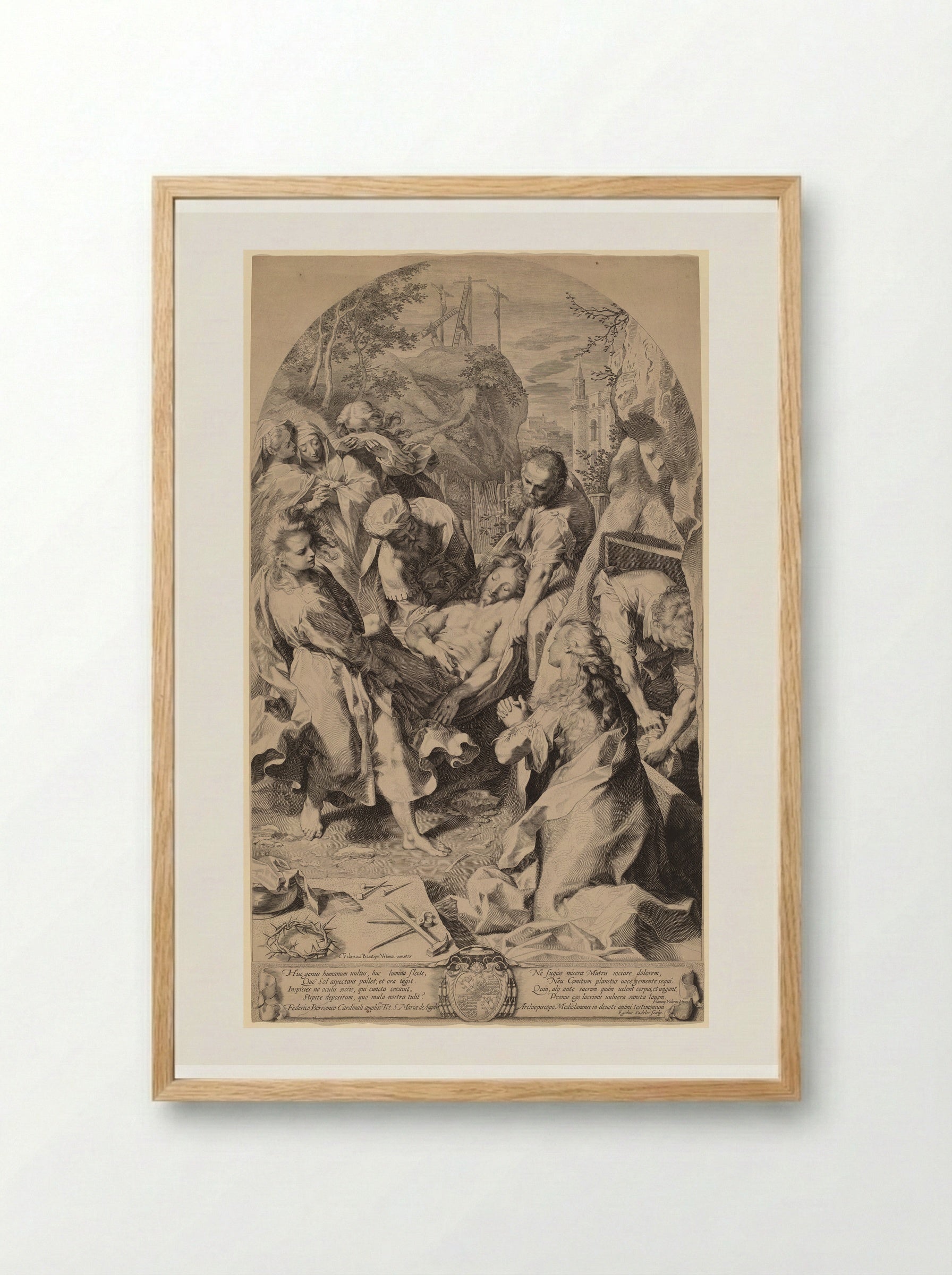 The Entombment - Aegidius Sadeler II - Framed Print Wood