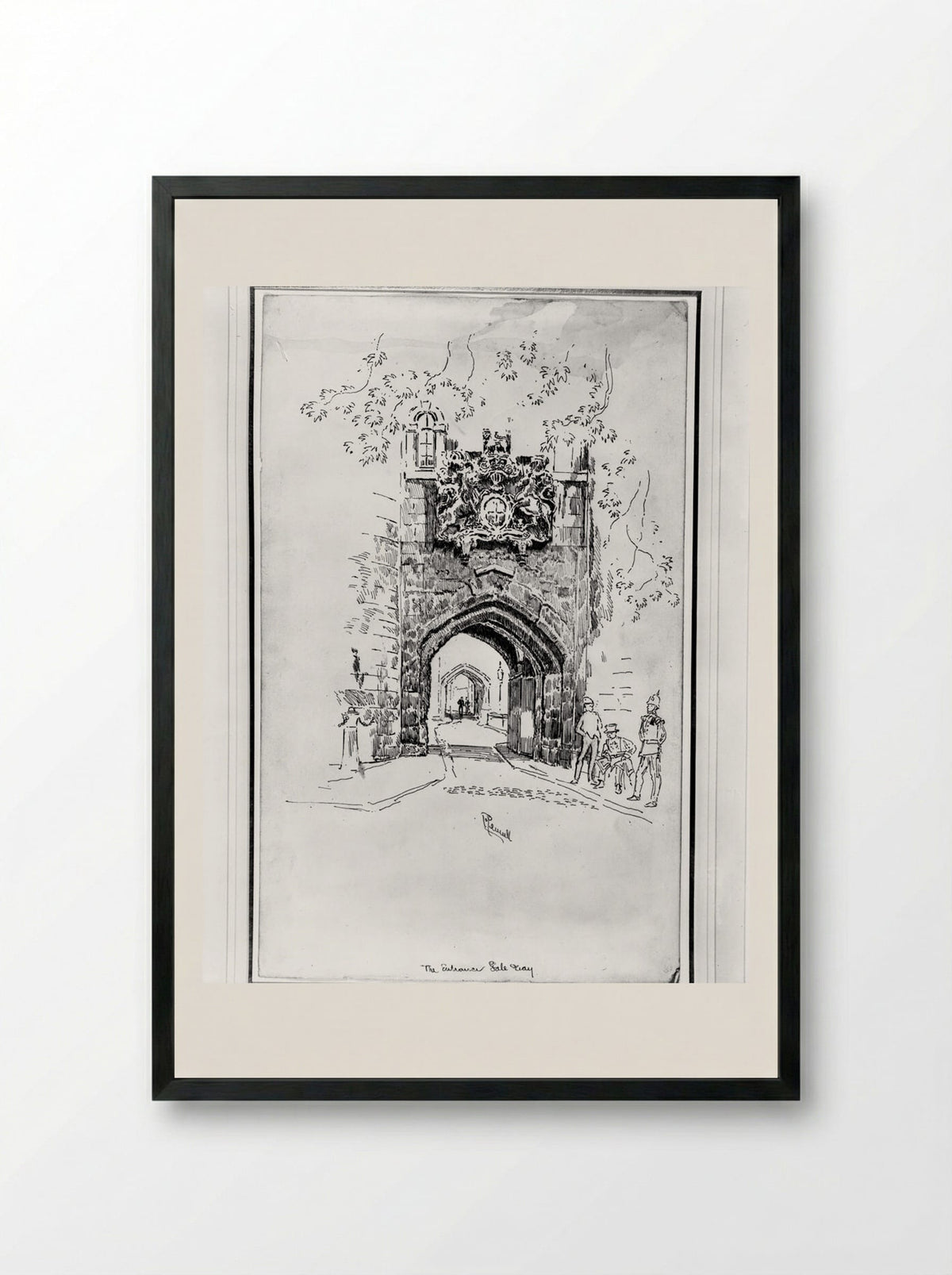 The Entrance Gate Way - Joseph Pennell - Framed Print Black