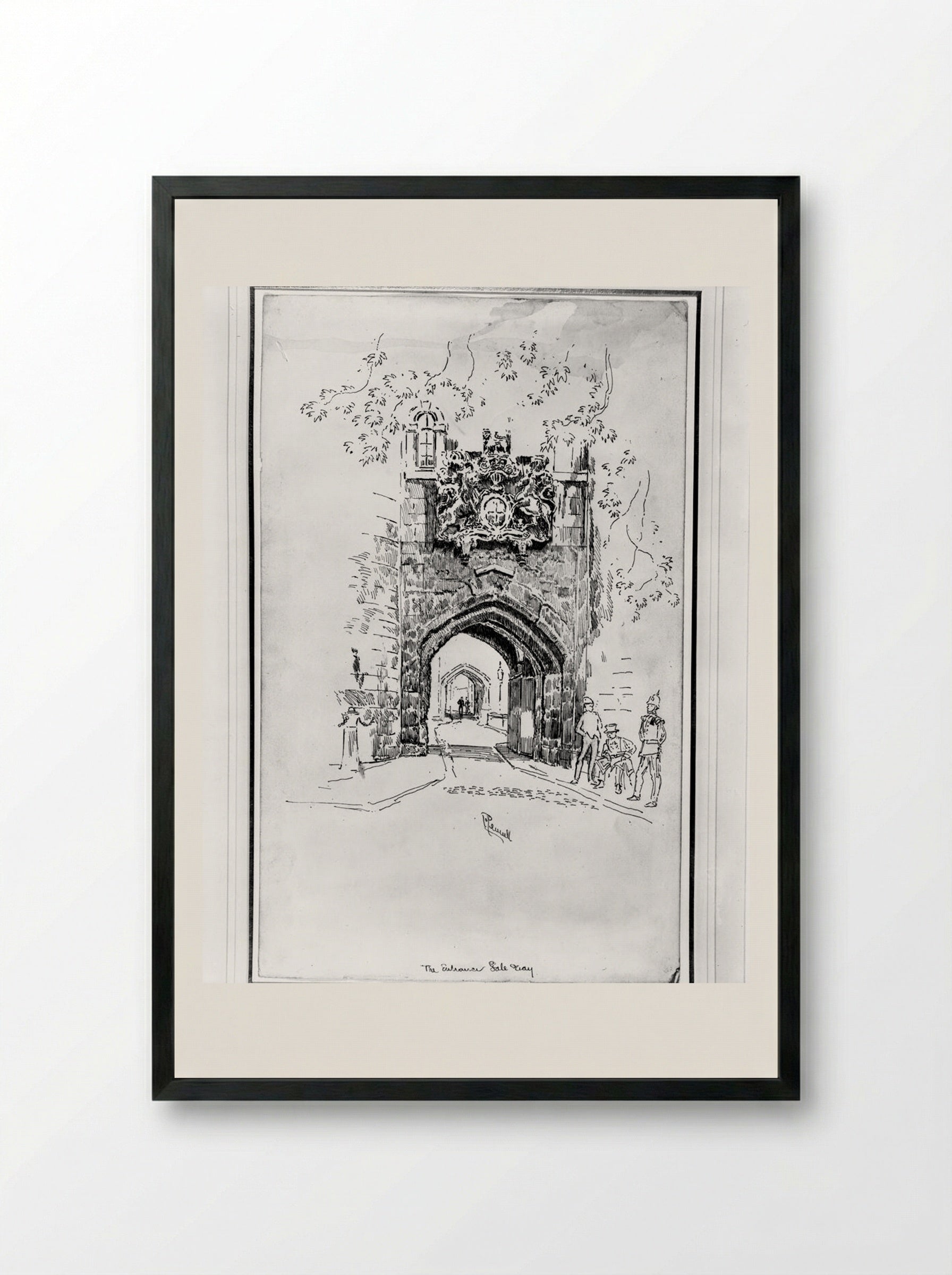 The Entrance Gate Way - Joseph Pennell - Framed Print Black