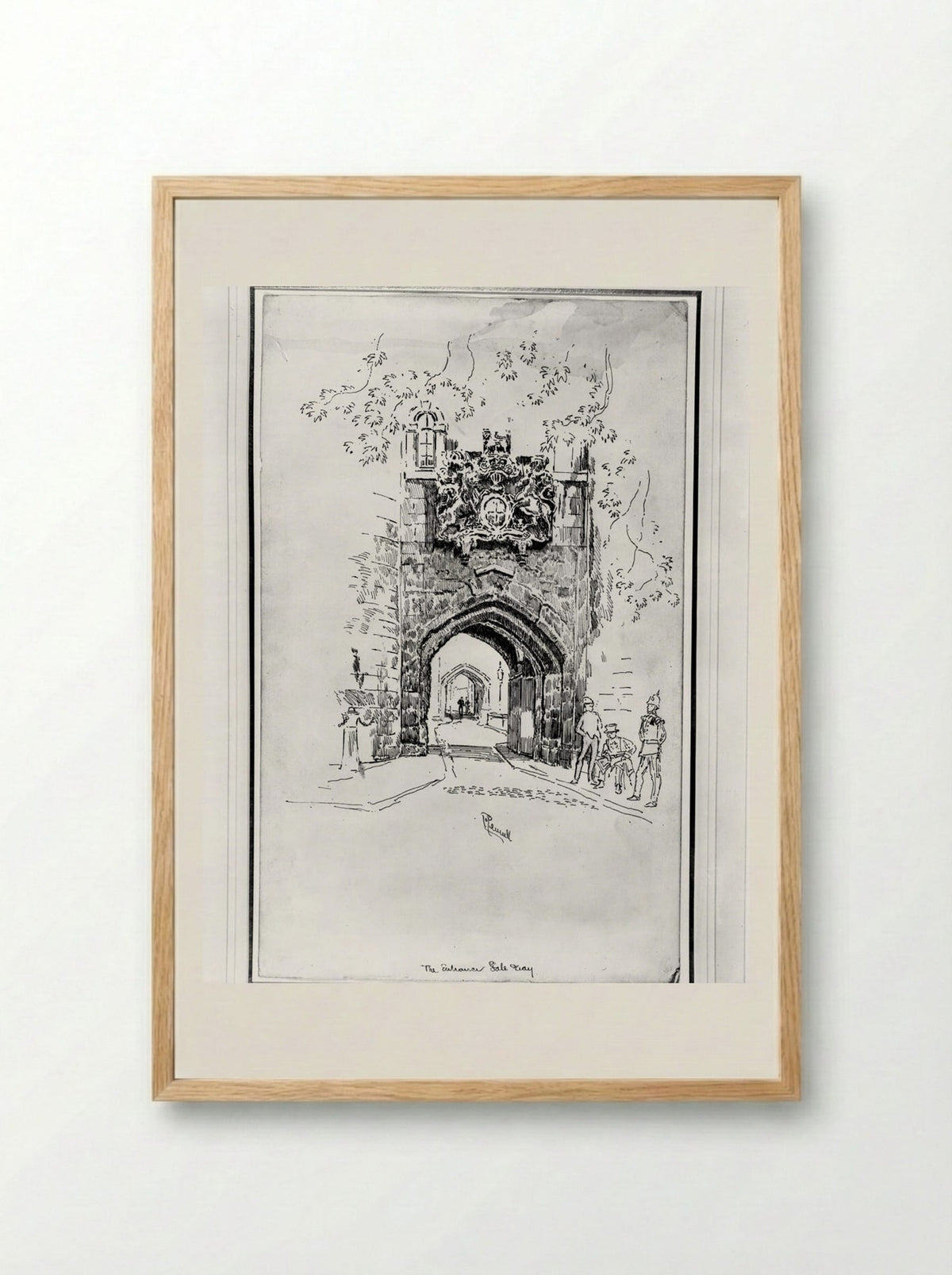 The Entrance Gate Way - Joseph Pennell - Framed Print Wood