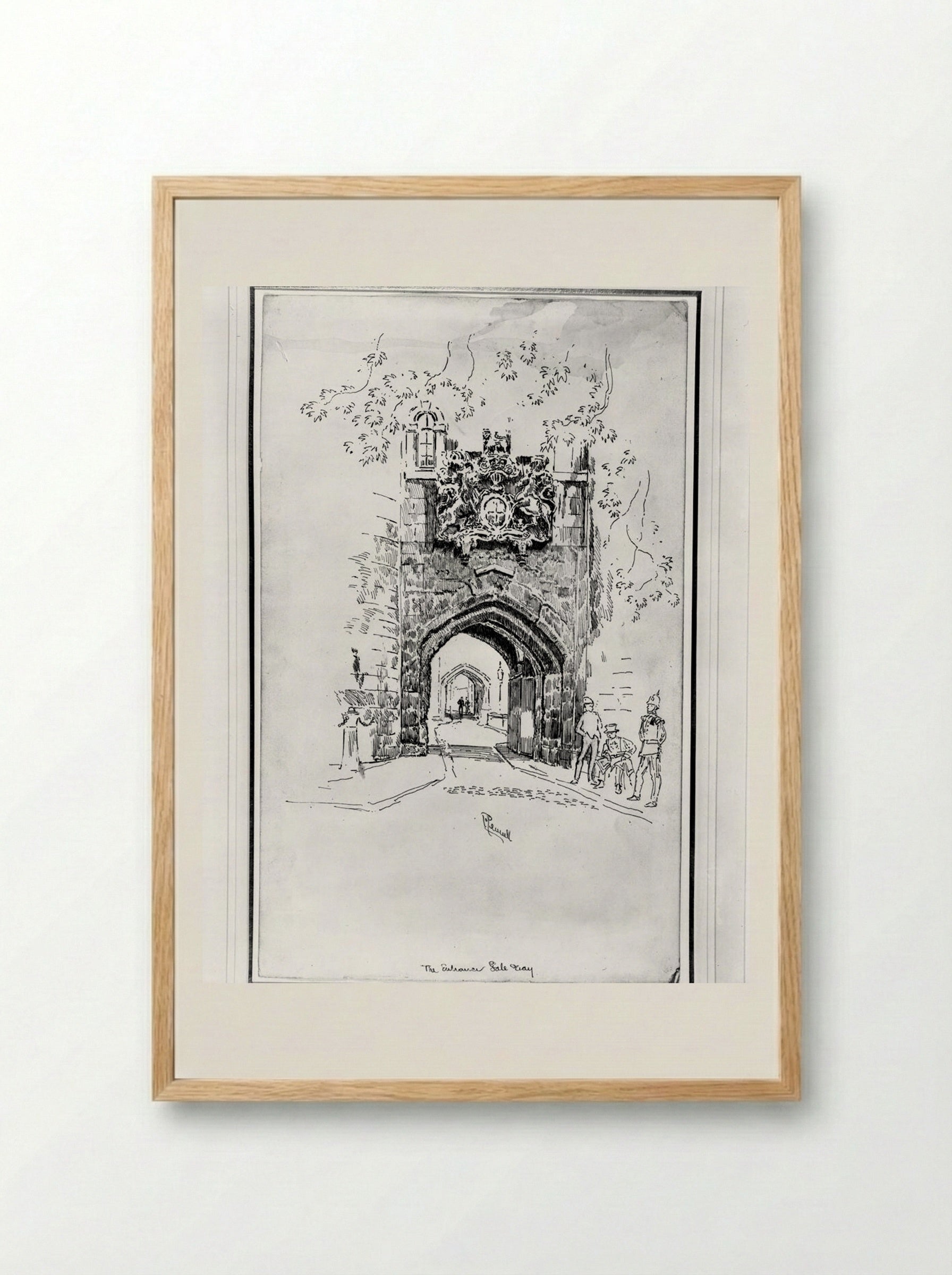 The Entrance Gate Way - Joseph Pennell - Framed Print Wood