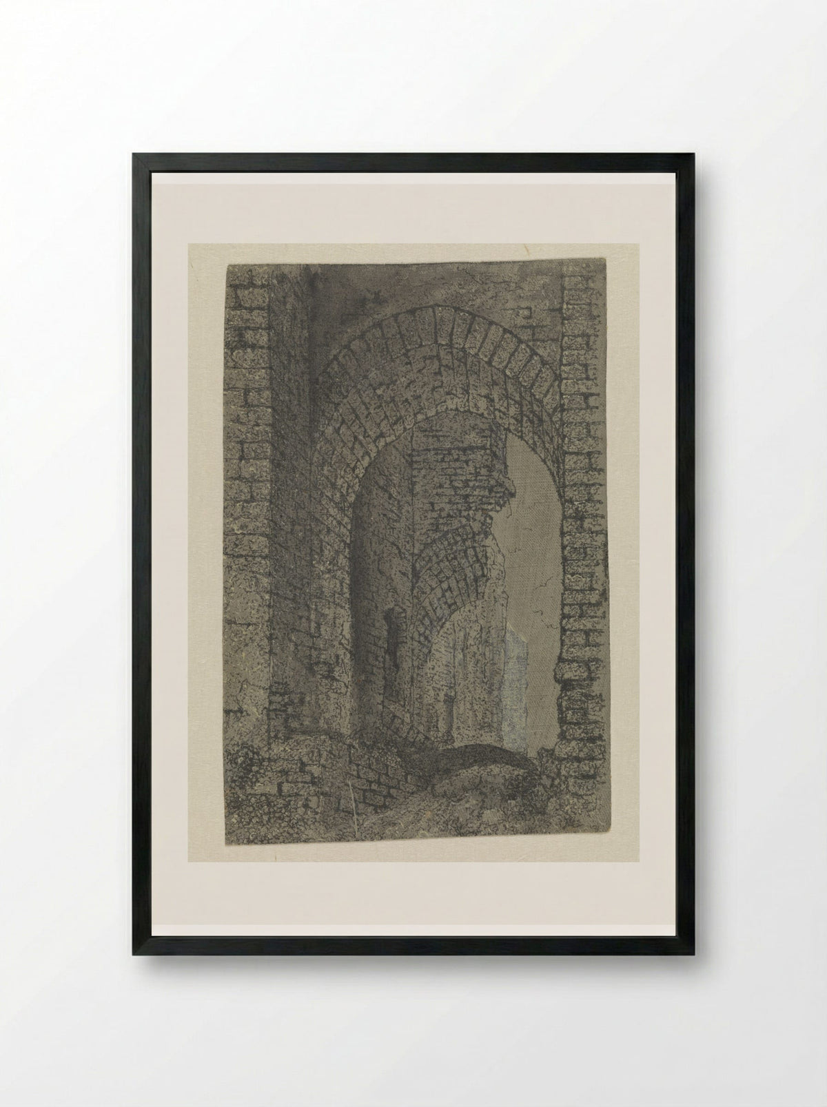 The Entrance Gate of the Ruins of Brederode Castle - Hercules Segers - Framed Print Black