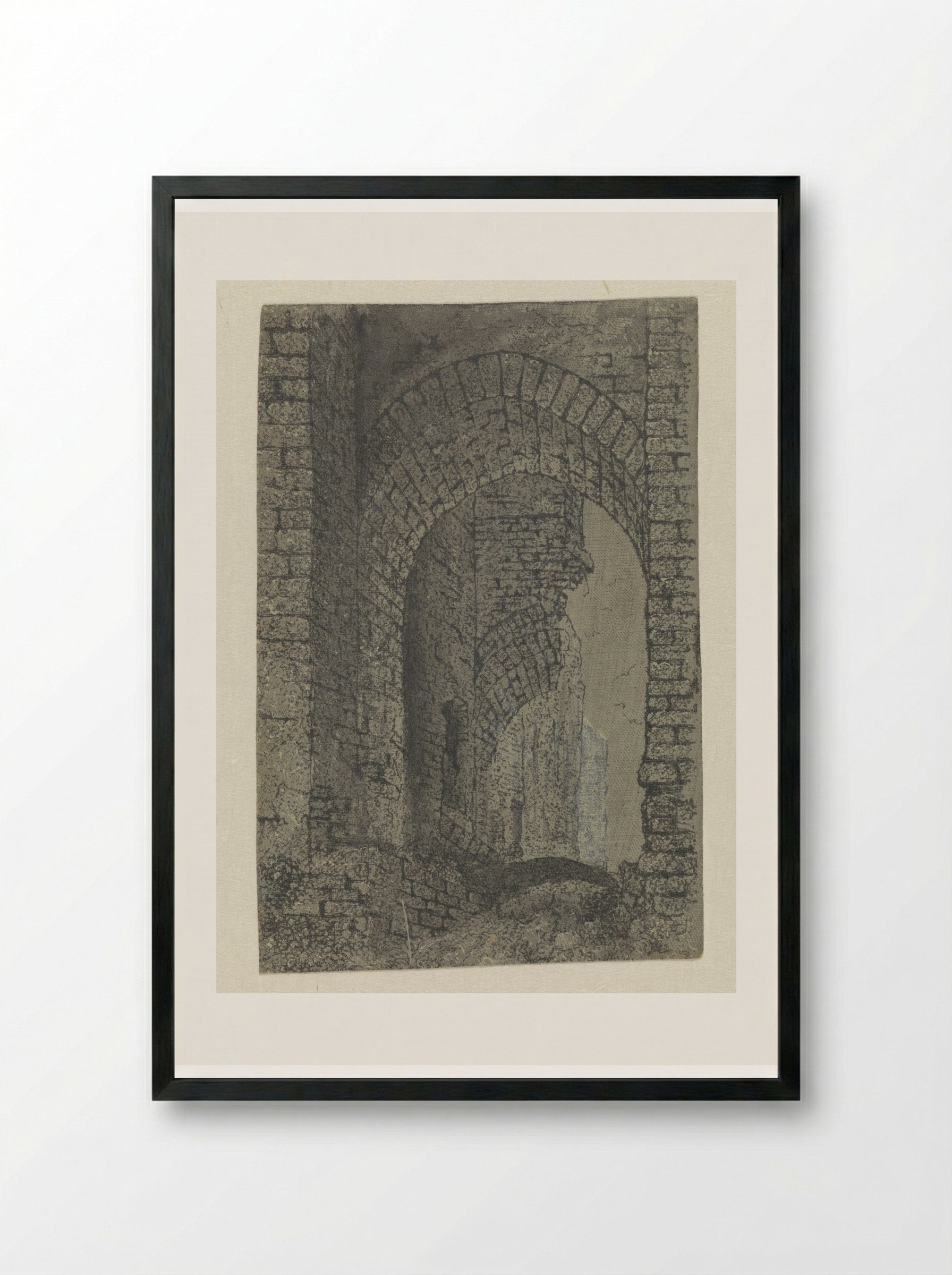 The Entrance Gate of the Ruins of Brederode Castle - Hercules Segers - Framed Print Black