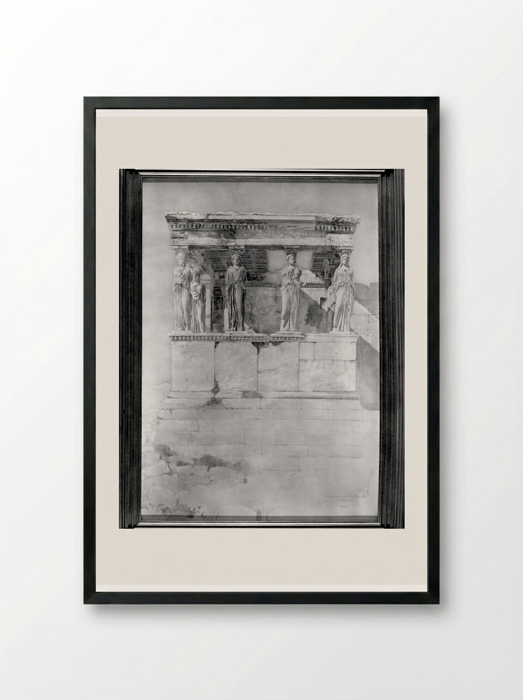 The Erechtheum, Porch of the Caryatids - Joseph Lindon Smith - Framed Print Black