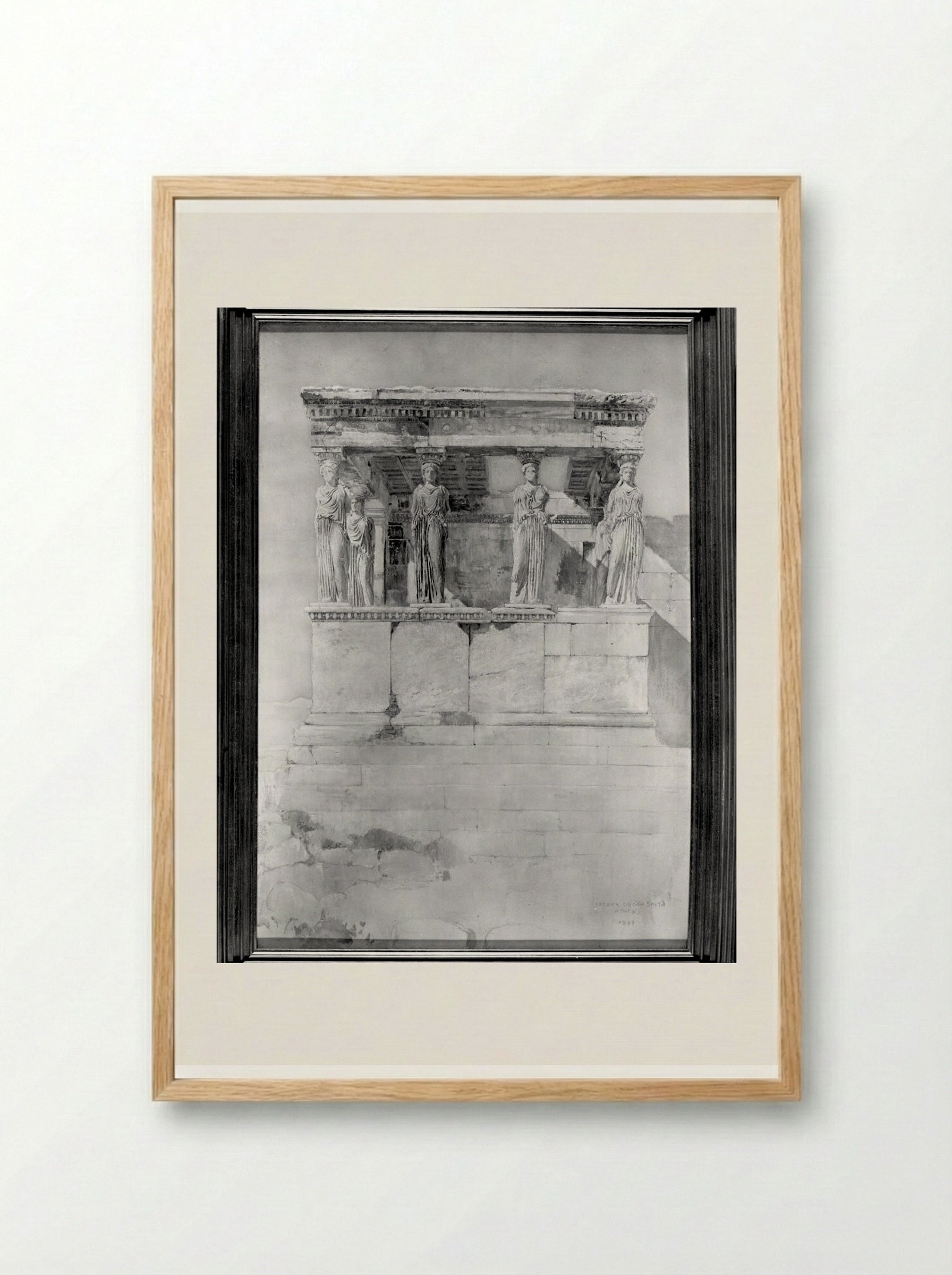 The Erechtheum, Porch of the Caryatids - Joseph Lindon Smith - Framed Print Wood